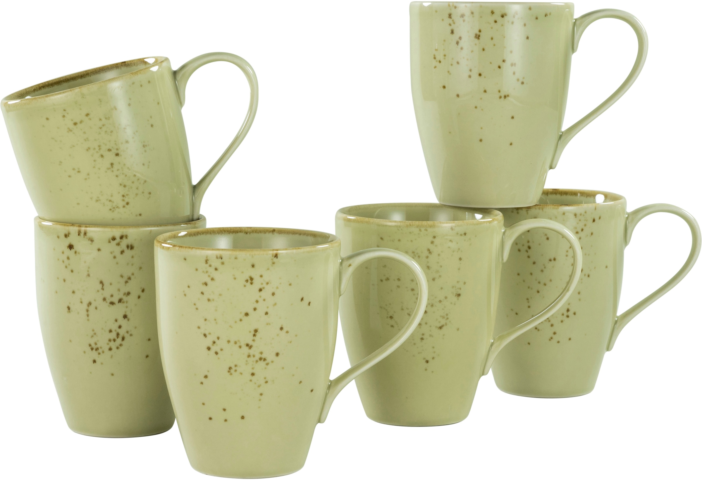 CreaTable Becher "Kaffeebecher NATURE COLLECTION", (Set, 6 tlg.), Tassen Set, 6-teilig