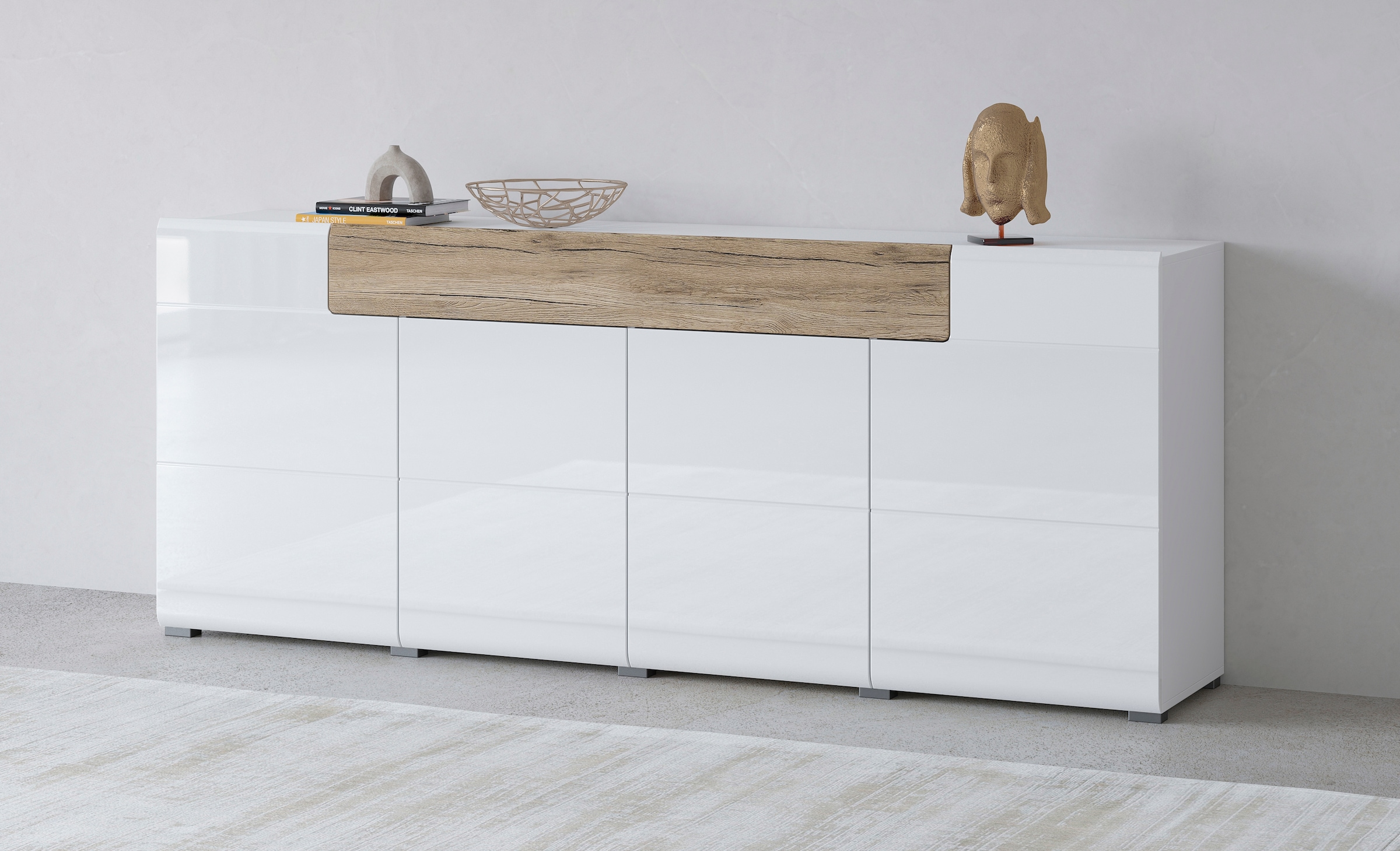 OTTO home Sideboard "Toledo,Breite 208cm,moderne Kommode mit dekorative Frä günstig online kaufen