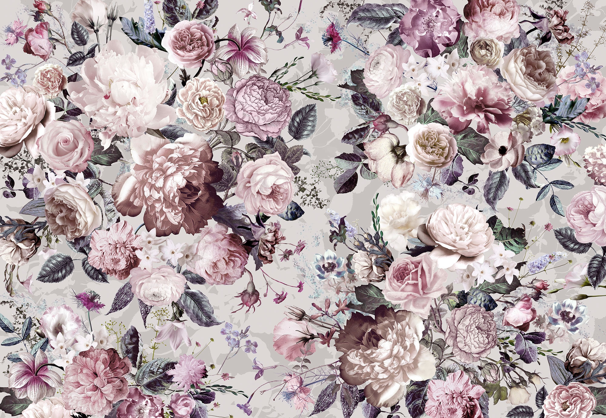 Komar Vliestapete "Digitaldruck Vlies - Lovely Blossoms - Größe 350 x 250 cm" bedruckt glatt Wohnzimmer, Schlafzimmer