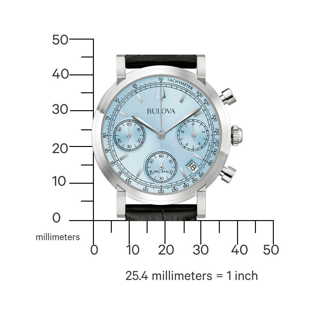 Bulova Chronograph, Quarzuhr, Armbanduhr, Herrenuhr, Lederarmband, analog, Tag