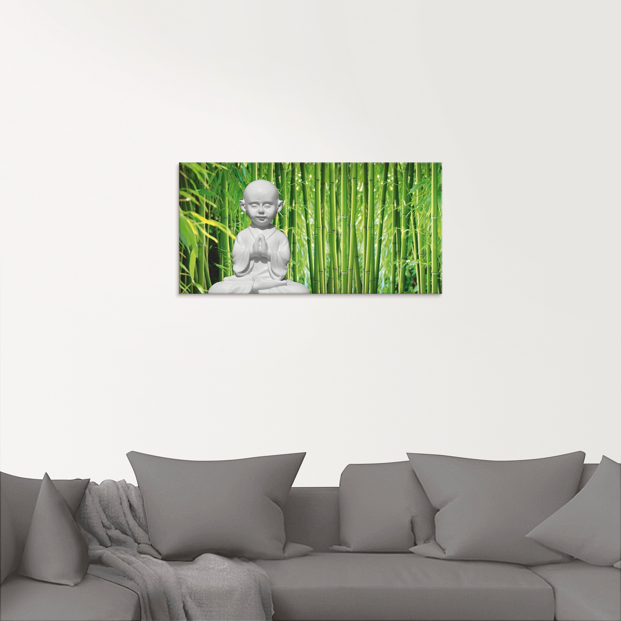 Artland Glasbild »Buddha mit Bambus«, Religion, (1 St.), in verschiedenen Größen