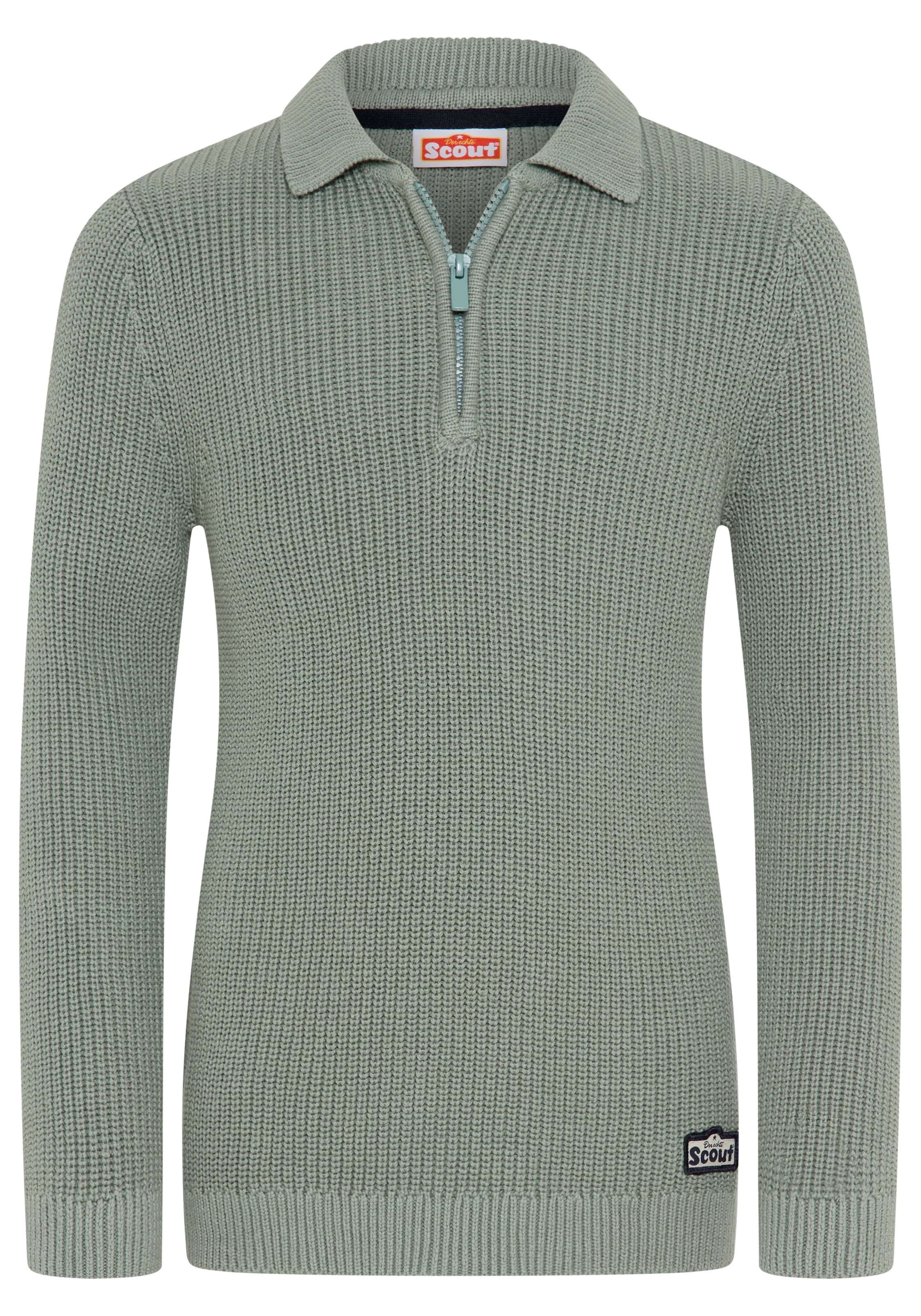 Scout Strickpullover »Gerippter Pulli mit Kragen und Reißverschluss - NEU von SCOUT« Troyer-Pullover aus Strickmaterial, mit hohem Baumwollanteil
