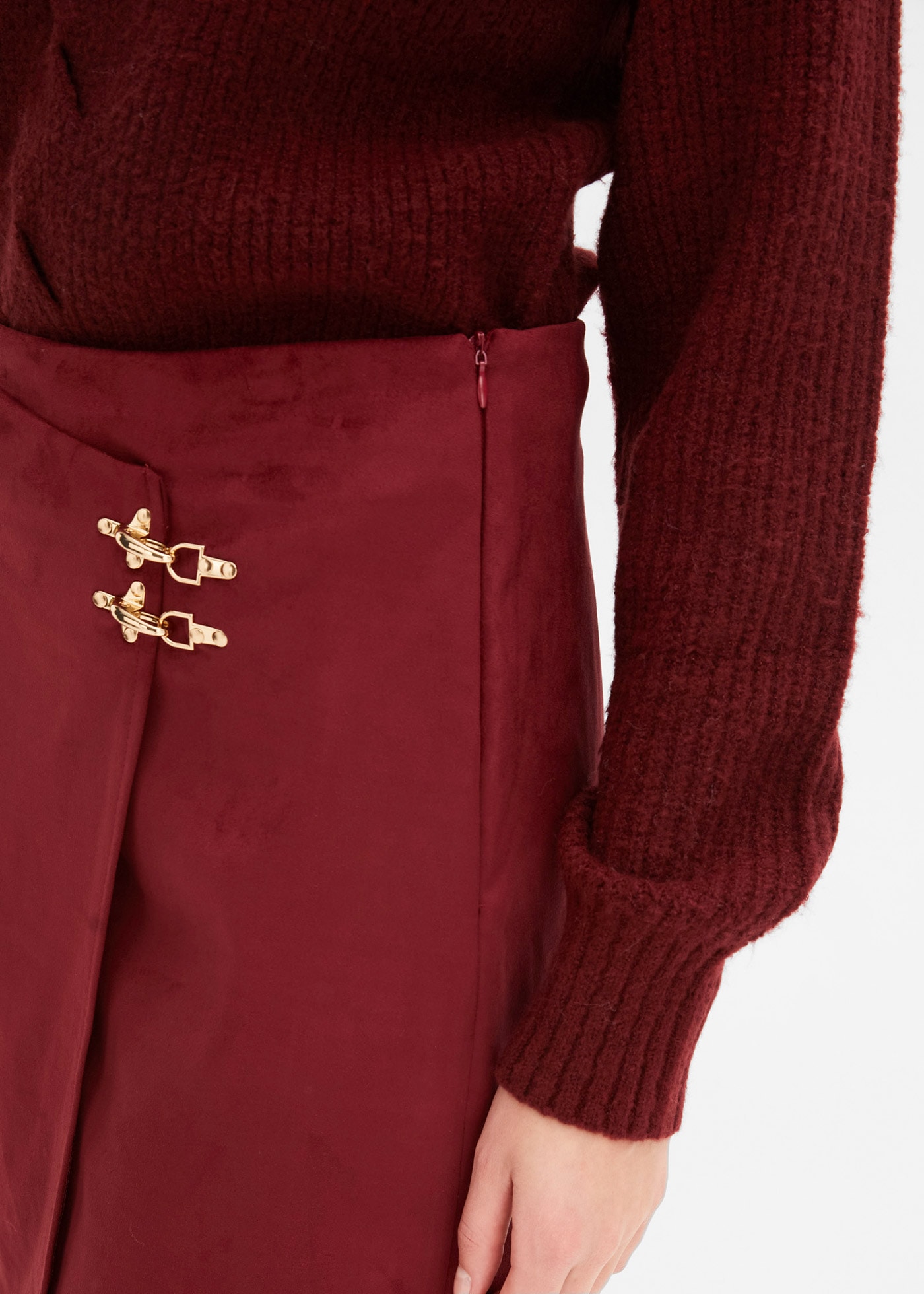 bonprix Lederimitatrock »Lederimitat-Rock in Wickeloptik« aus Polyester und Elasthan, ausgestellte Passform, mit Wickeloptik