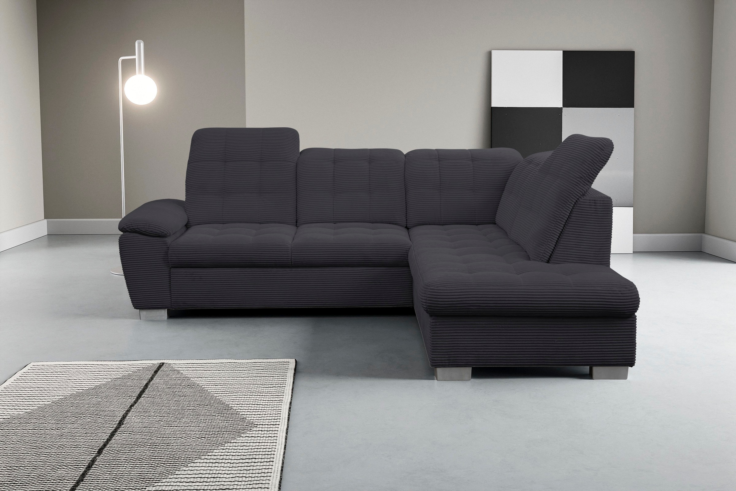 WERK2 Ecksofa "Bonny inkl. Kopfteilverstellung, Bettfunktion, Stauraum, Bre günstig online kaufen