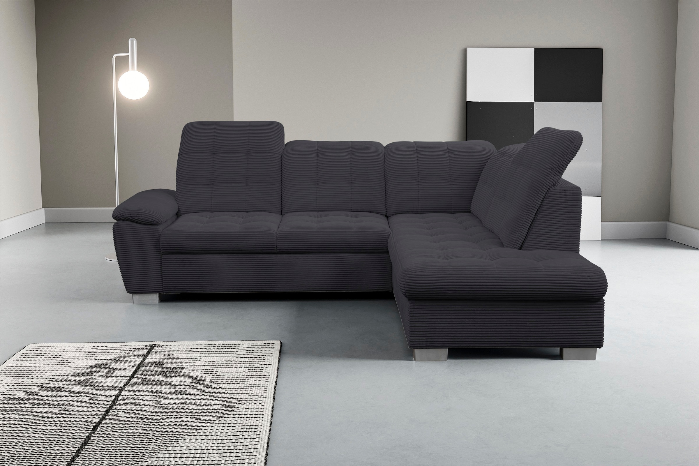 WERK2 Ecksofa "Bonny inkl. Kopfteilverstellung, Bettfunktion, Stauraum, L-F günstig online kaufen