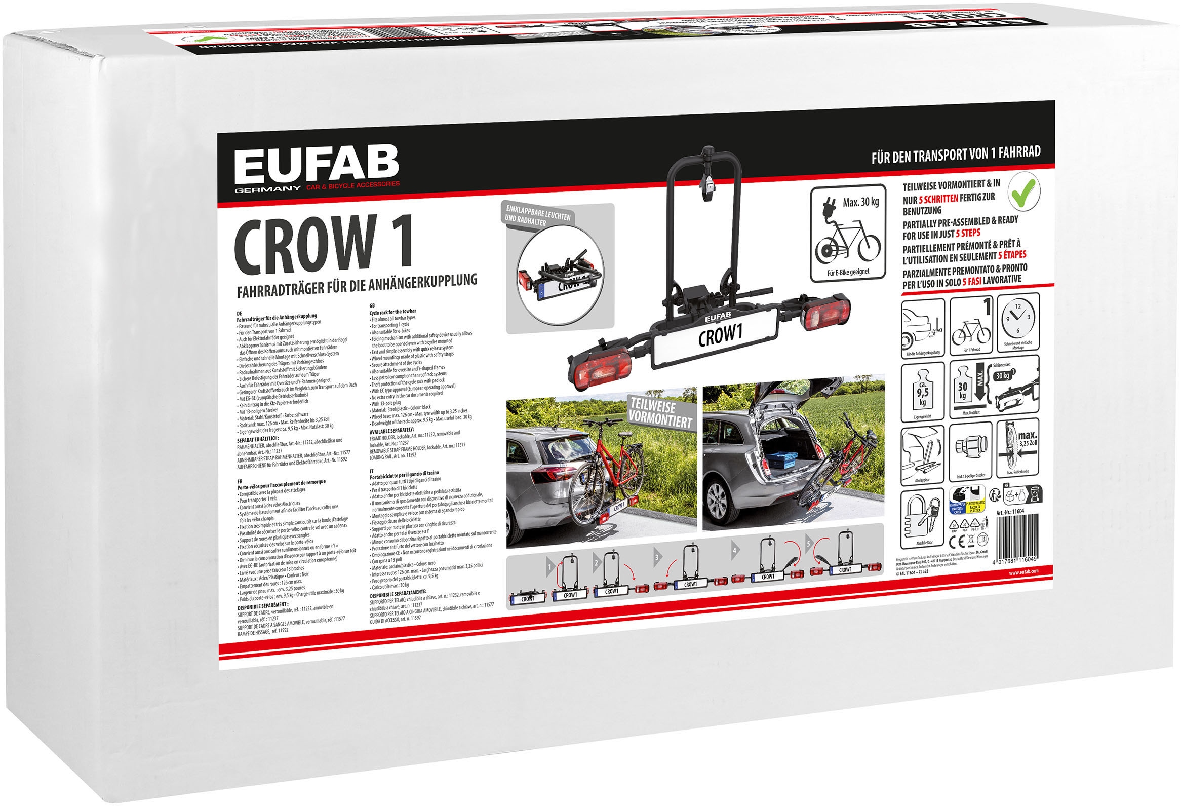EUFAB Kupplungsfahrradträger »Fahrradträger CROW 1«