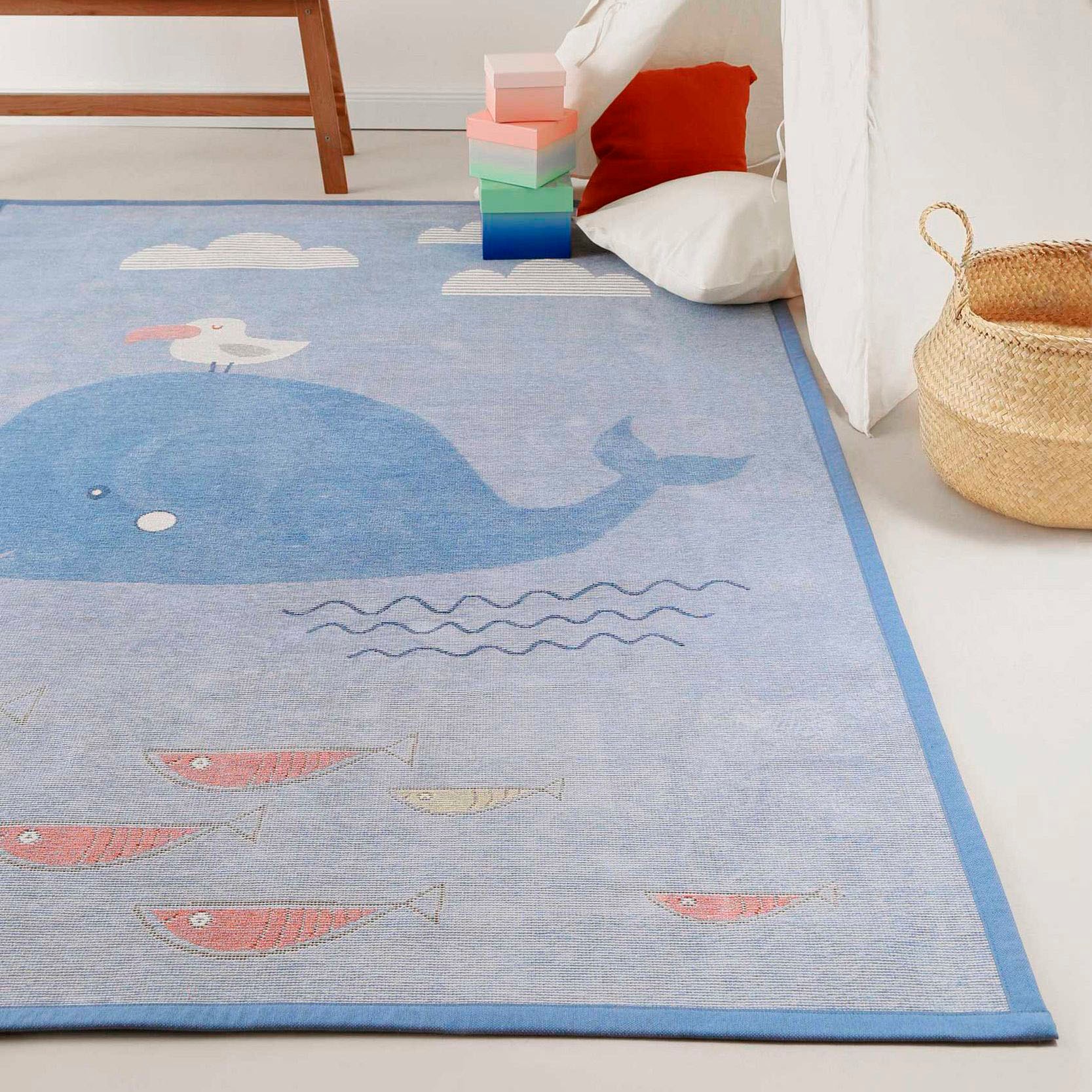 Esprit Kinderteppich "Whale Buddy ESP-005", rechteckig, Wendeteppich, Tiermotiv oder Sternenhimmel, Kinderzimmer