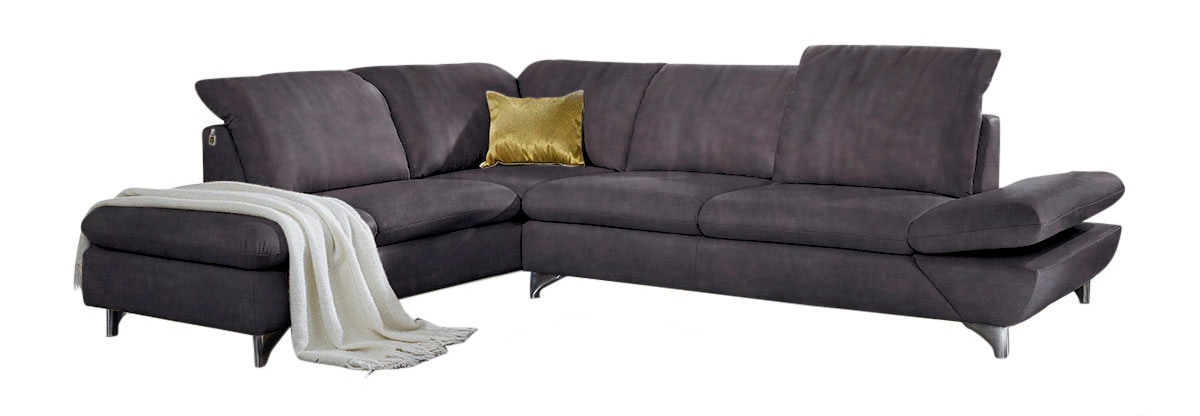 W.SCHILLIG Ecksofa "Taoo, elegant und zeitlos, bequem, L-Form, Breite 296cm" mit Sitziefenverstellung & Kopfteilverstellung