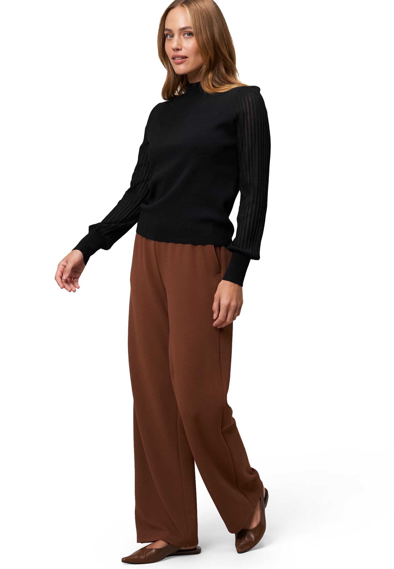 Zero Strickpullover »zero Damen Strickpullover mit transparenten Ärmeln«, (1 tlg.), weiteres Detail