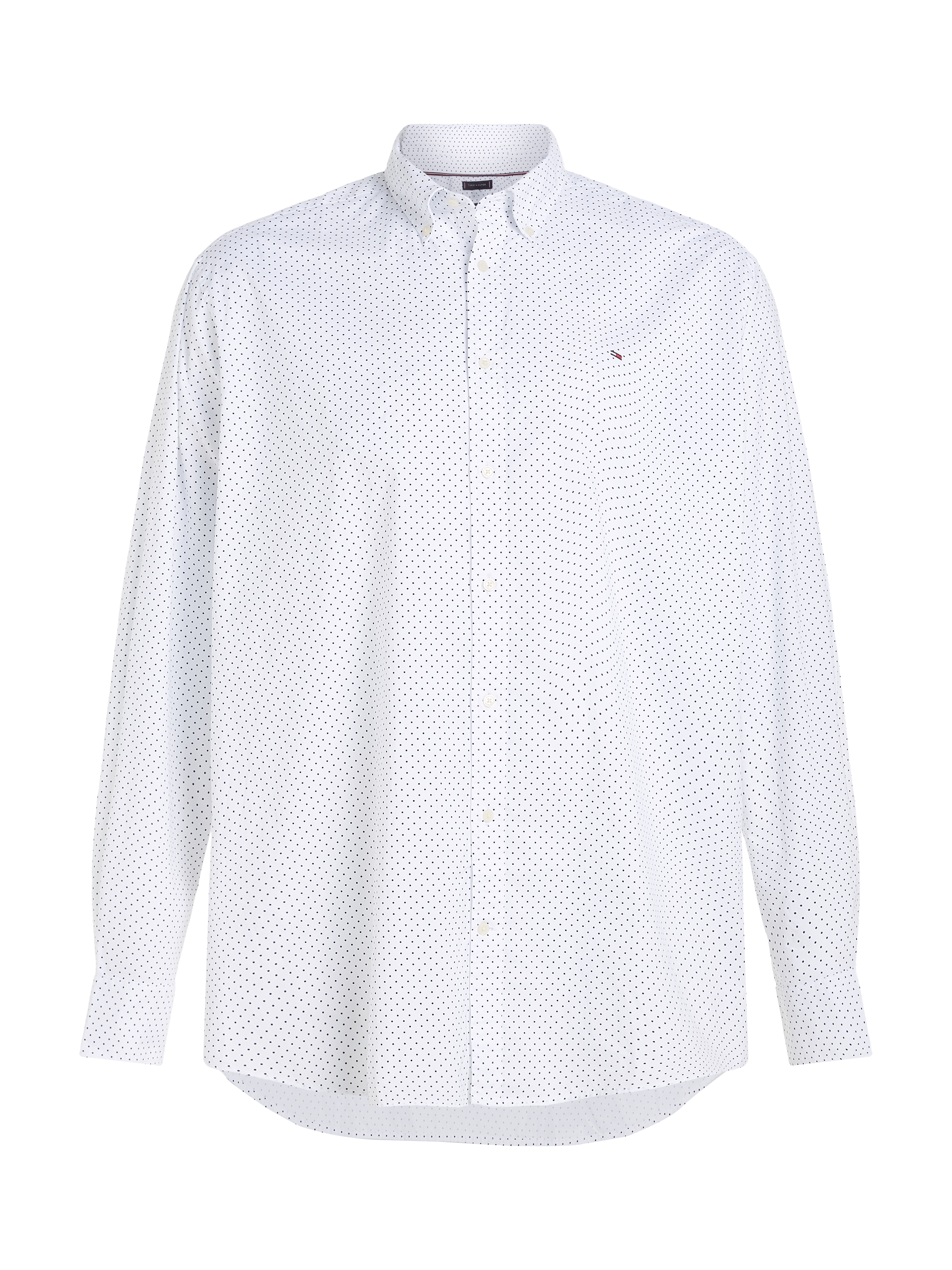 Tommy Hilfiger Big & Tall Langarmhemd »BT-FLEX POPLIN POLKA DOT S-B«, in Großen Größen, Logostickerei