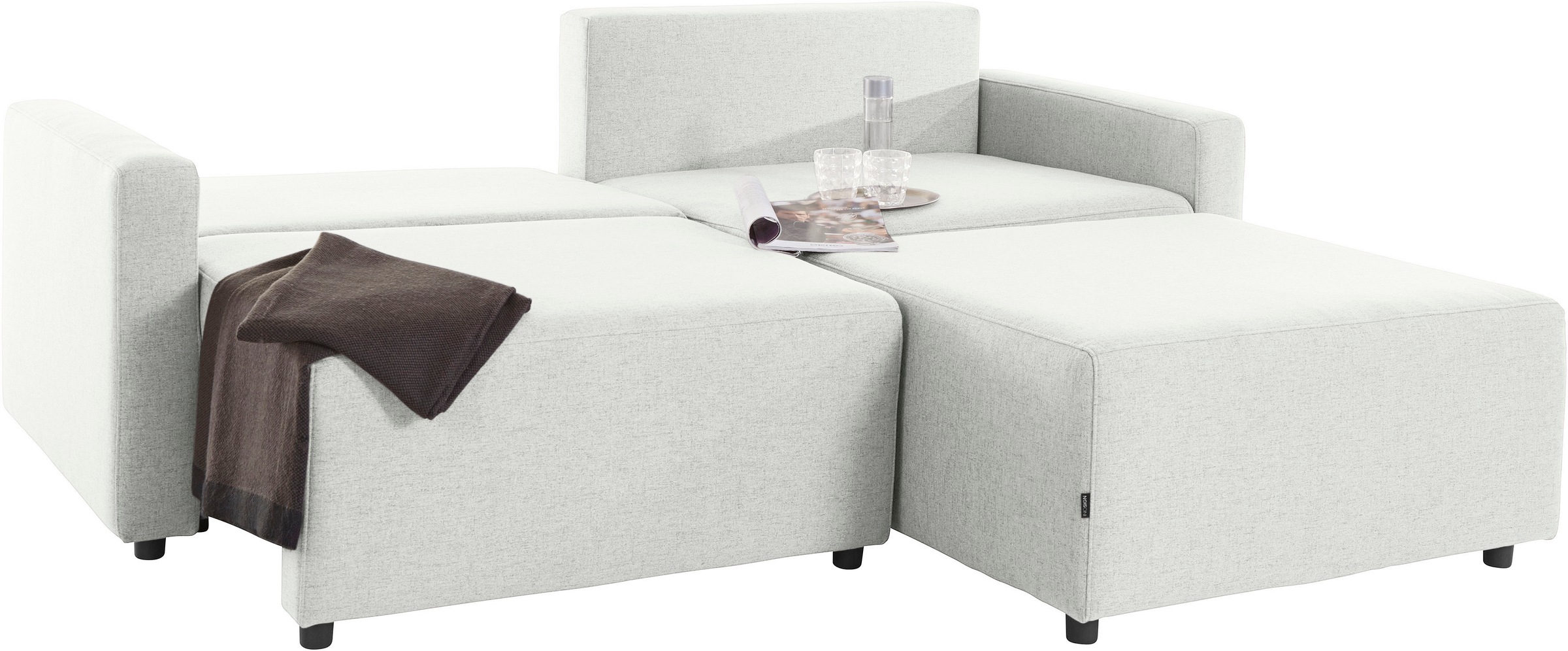 INOSIGN Kampinė sofa »Marva 3 dalių L-Form« beide Armlehnelemente išskleidžiamas dėl miegojimo funkcija su Dėžutė patalynei