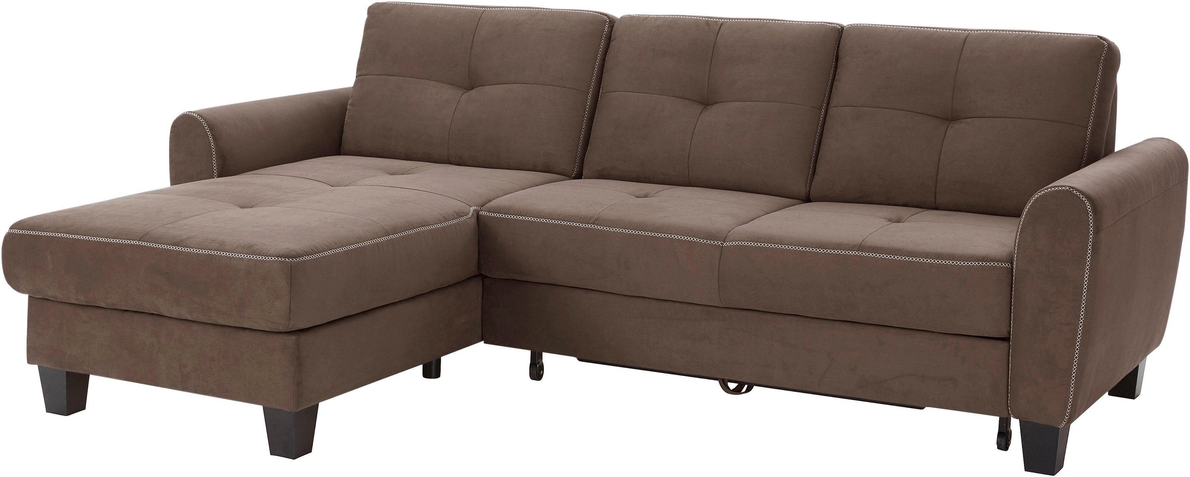 sit&more Ecksofa »Varese L-Form«, mit Federkern, wahlweise mit Bettfunktion und Stauraum