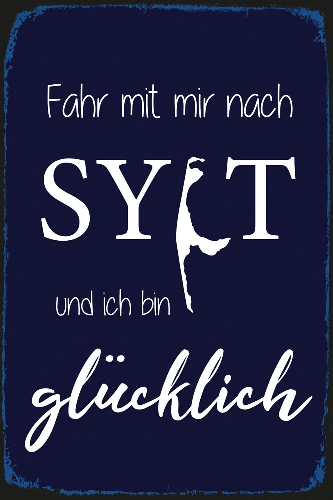 queence Metallbild "Sylter Glück", Schriftzüge-Schriftzug-Sprüche-Sprüche & günstig online kaufen