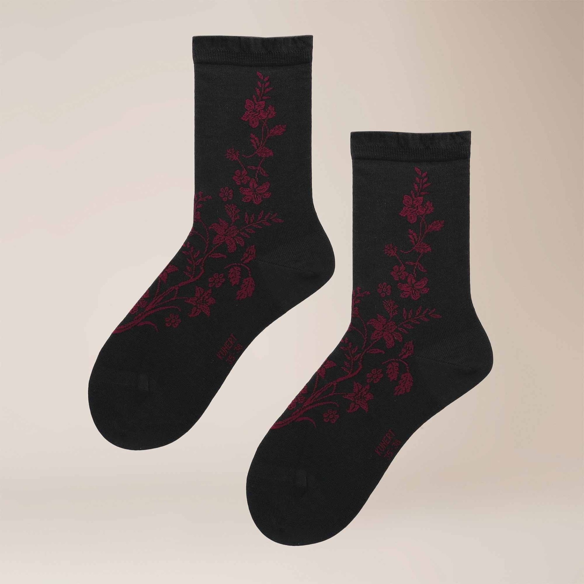 KUNERT Socken "Socke Magical Flower" Socken mit Blumen und Rüschenbund