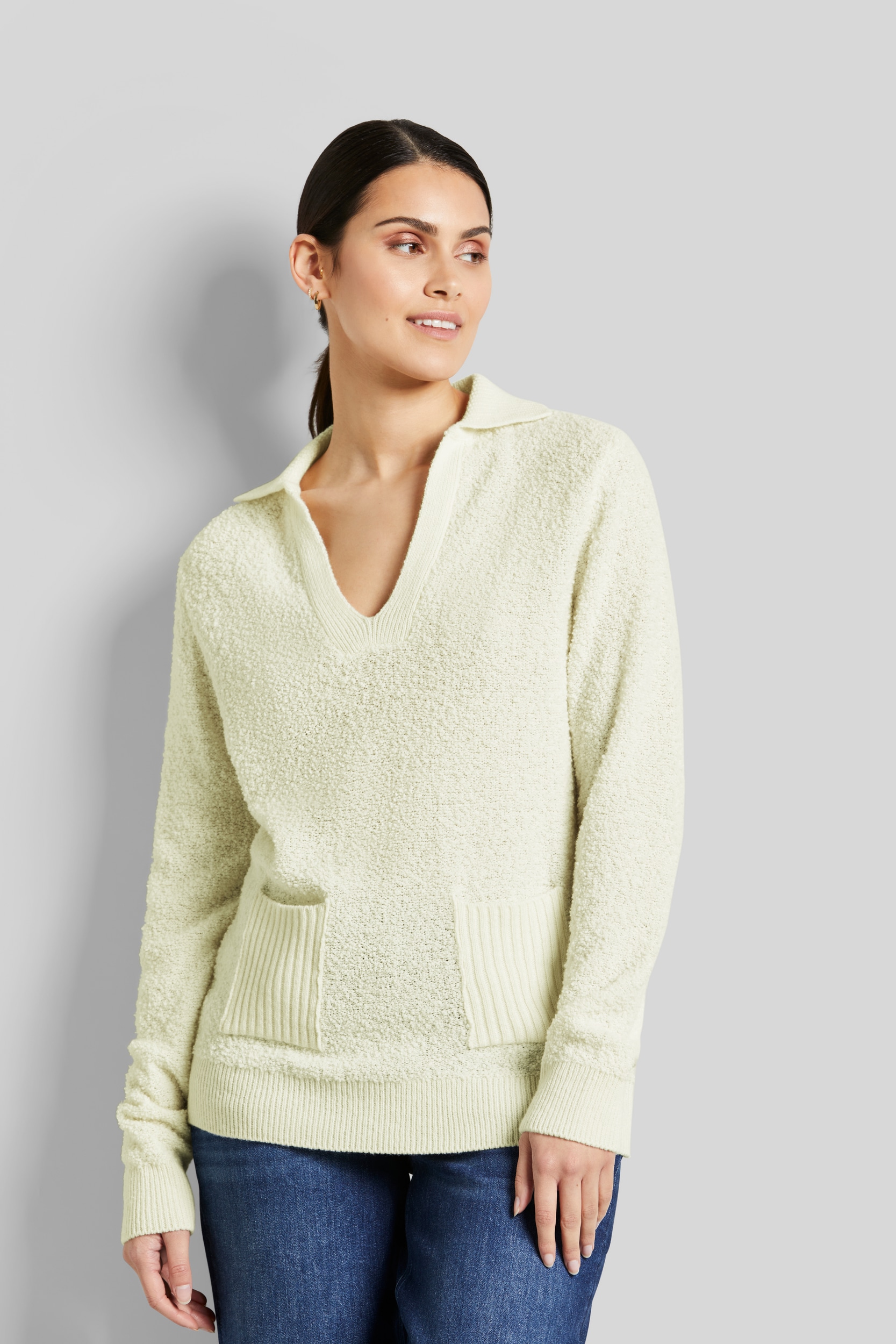 | bugatti V-Ausschnitt-Pullover, BAUR bestellen Kragen mit online