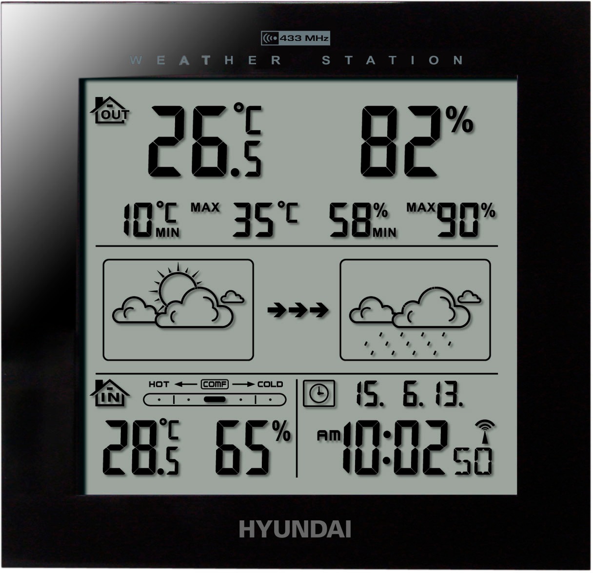 Hyundai Wetterstation "Hyundai WS2244W" (mit Außensensor) günstig online kaufen