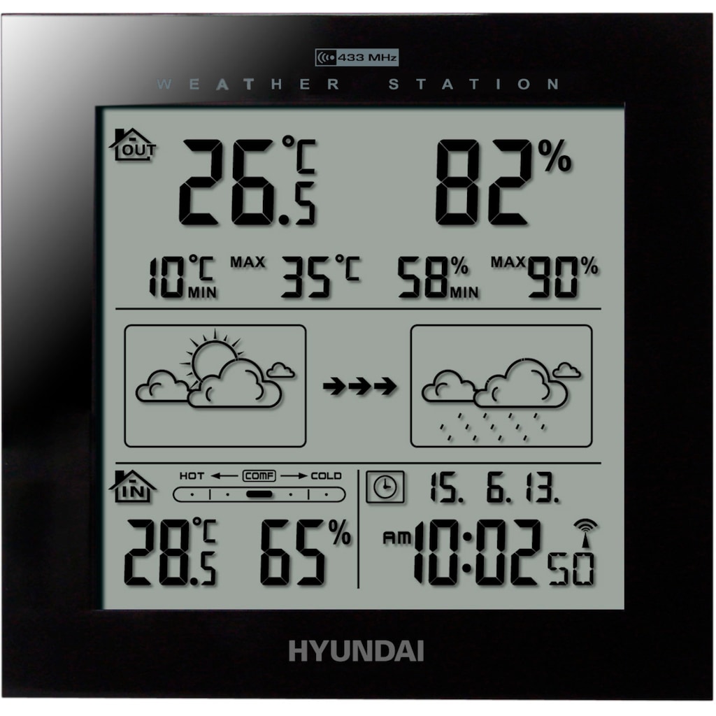 Hyundai Wetterstation »Hyundai WS2244W«, (mit Außensensor)