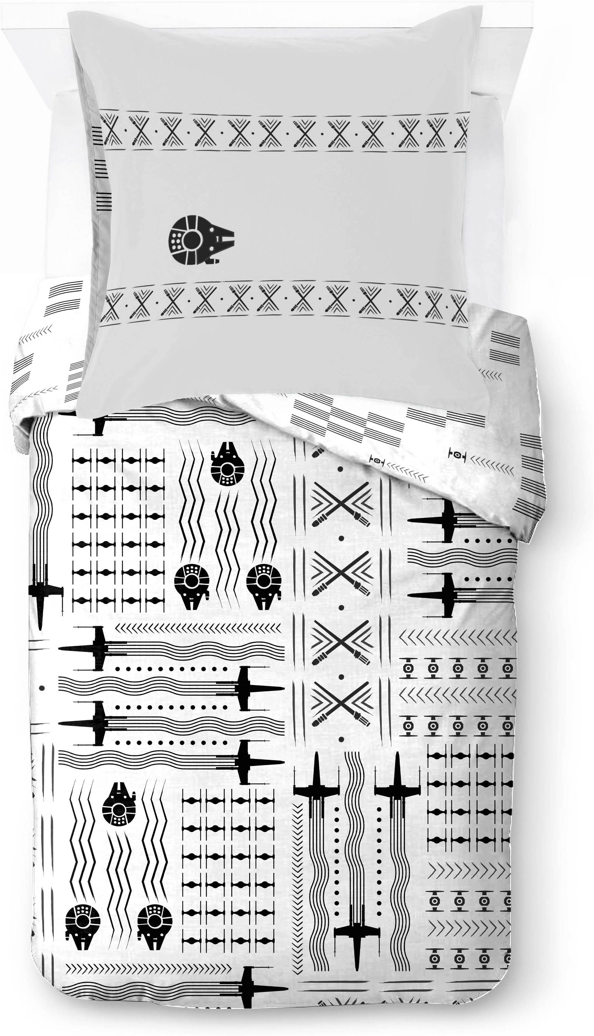 Star Wars Kinderbettwäsche "Star Wars Patterned Check" 2 100% Baumwolle