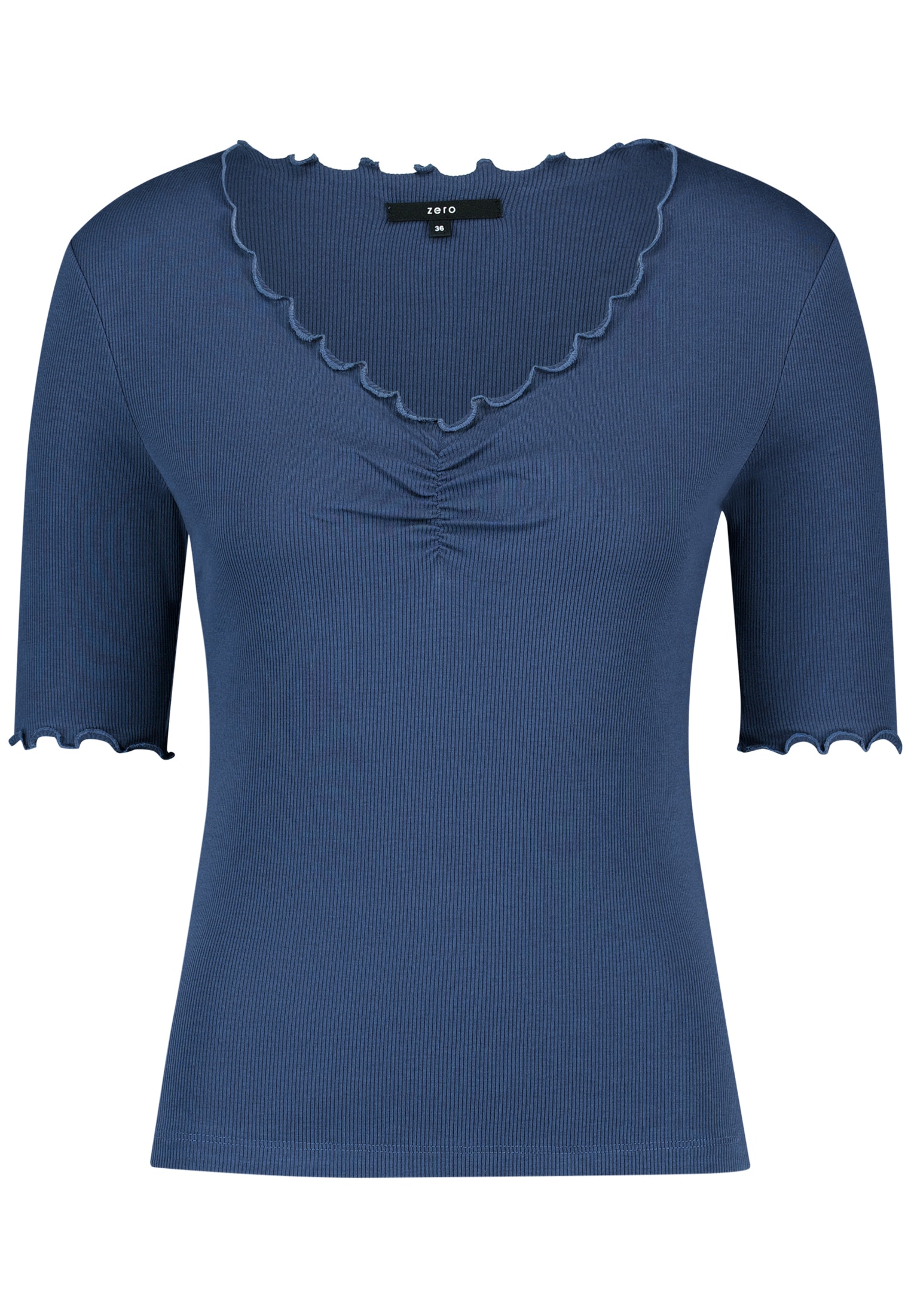 Zero Kurzarmshirt »Damen mit Raffung« 1 Raffung