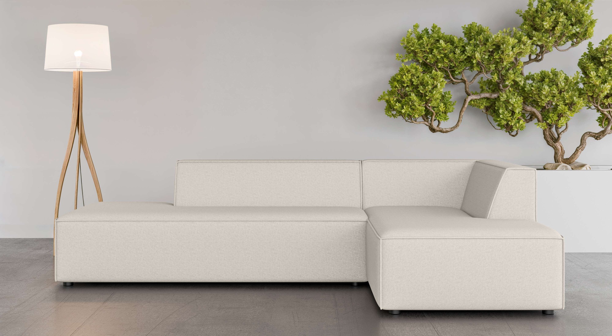 OTTO home Ecksofa "Ecksofa Cavan mit Ottomane links oder rechts bestellbar" L-Form mit Wellenunterfederung, Maße B/T/H: 270/180/72 cm