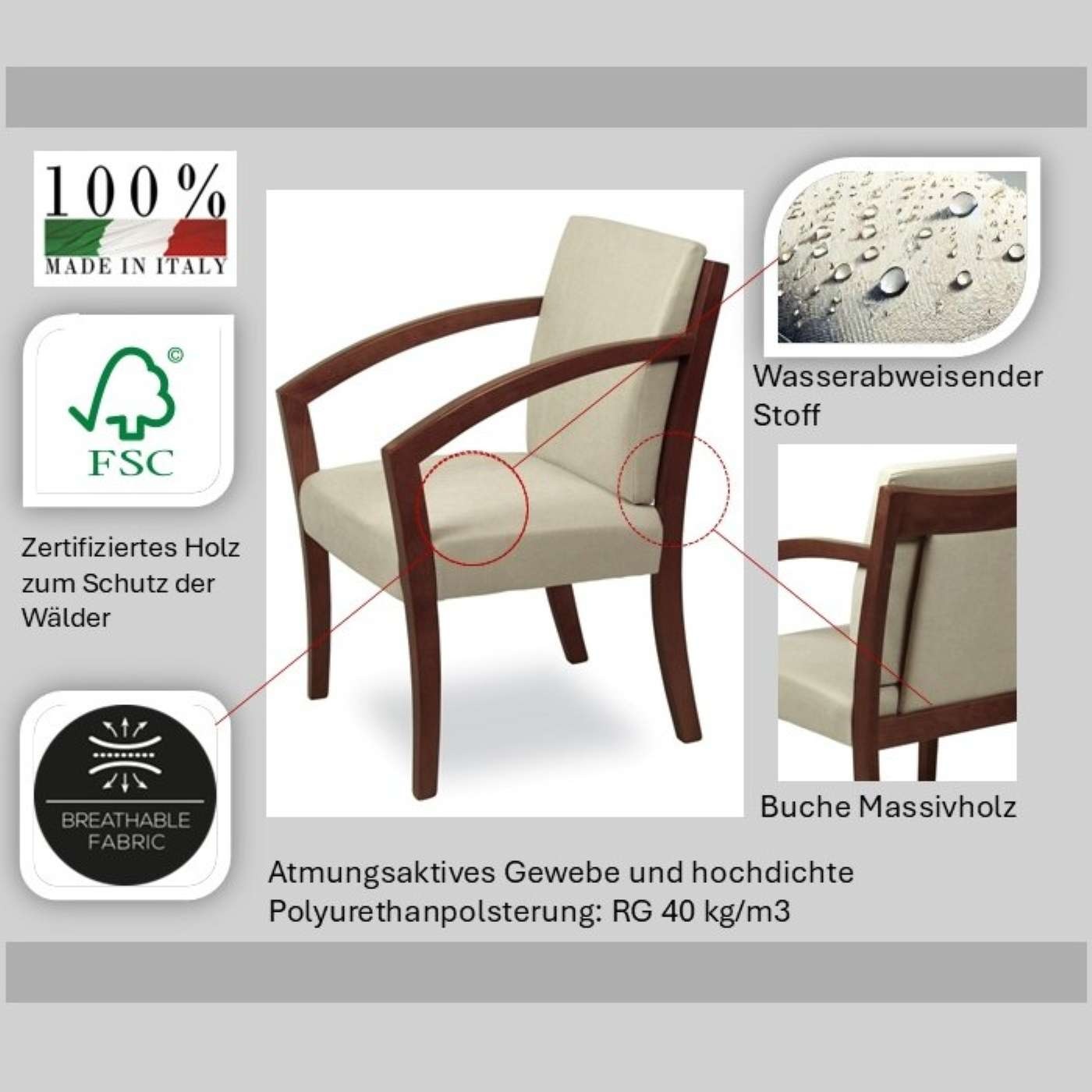 Thumbnail - Home affaire Esszimmerstuhl "G98 George Armlehnstuhl, Sessel, Loungesessel, Stuhl, Made in Italy" () 1 Stk.Extra-confort...
