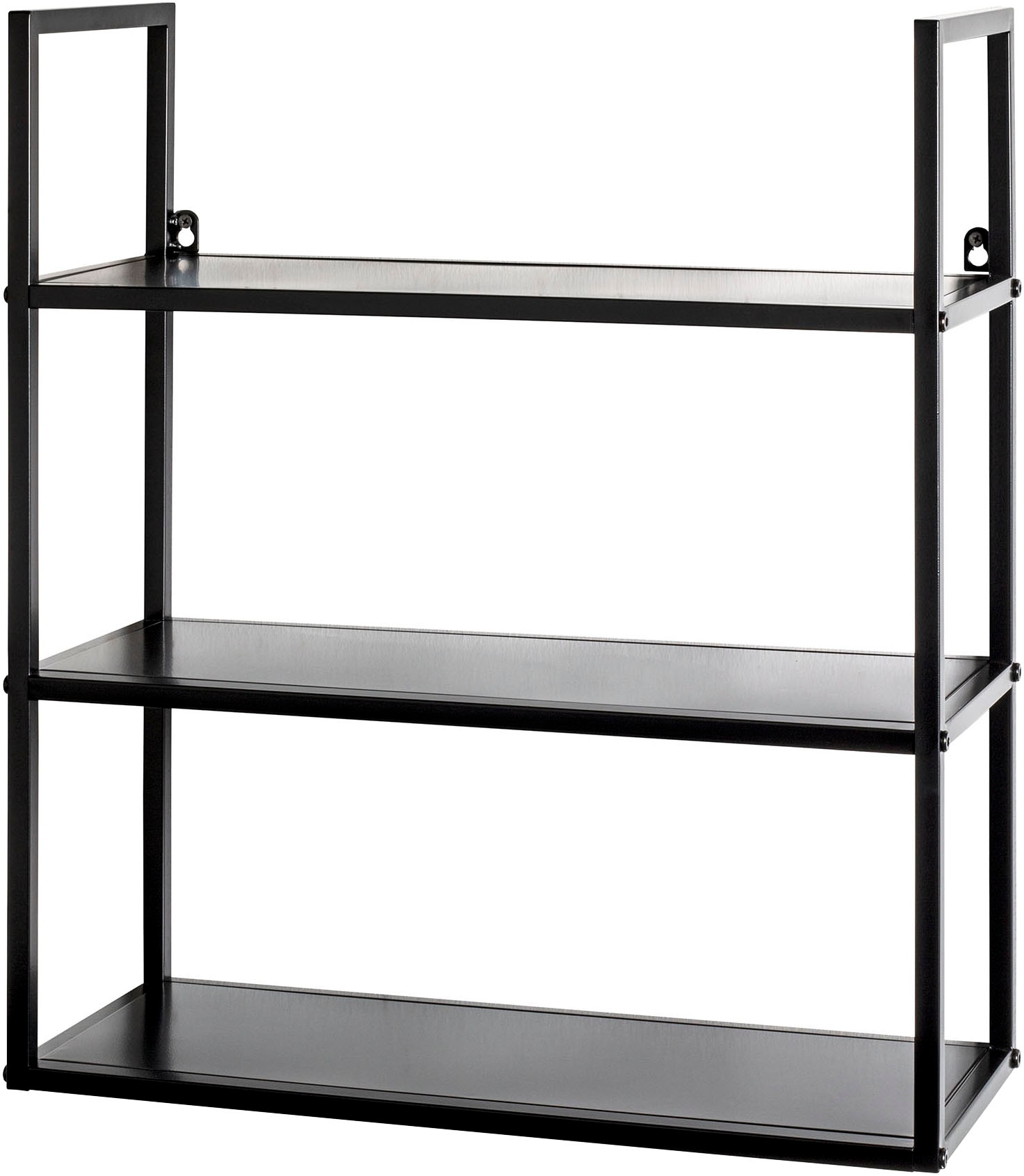 HAKU "Hängeregal, Wandboard" rechteckig - aus Metall Schwarz - B/T/H 50/20/58 cm