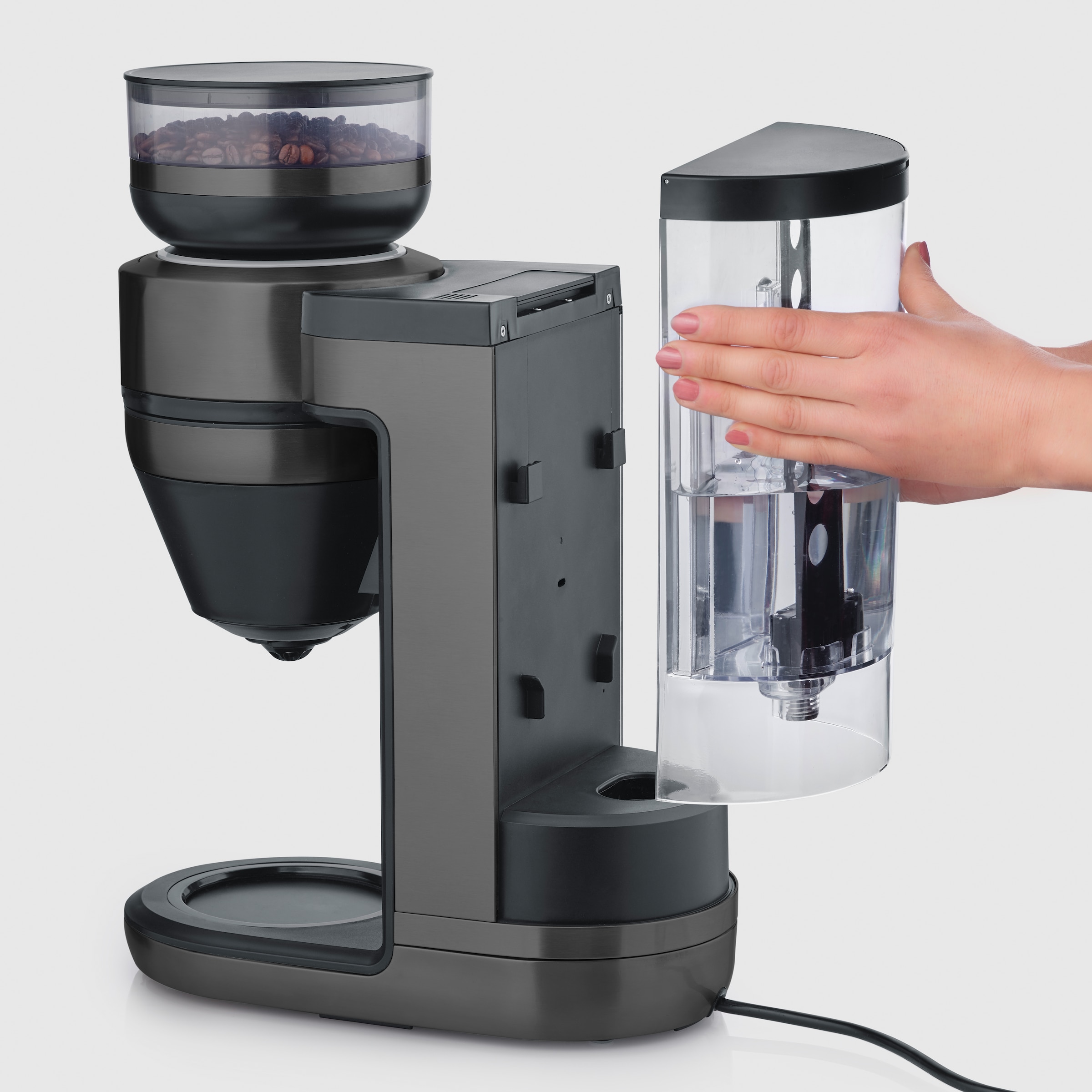 Severin Kaffeemaschine mit Mahlwerk »KA 4849 FILKA Limited Edition Dark Inox«, 1,4 l Kaffeekanne, Papierfilter, 1x4