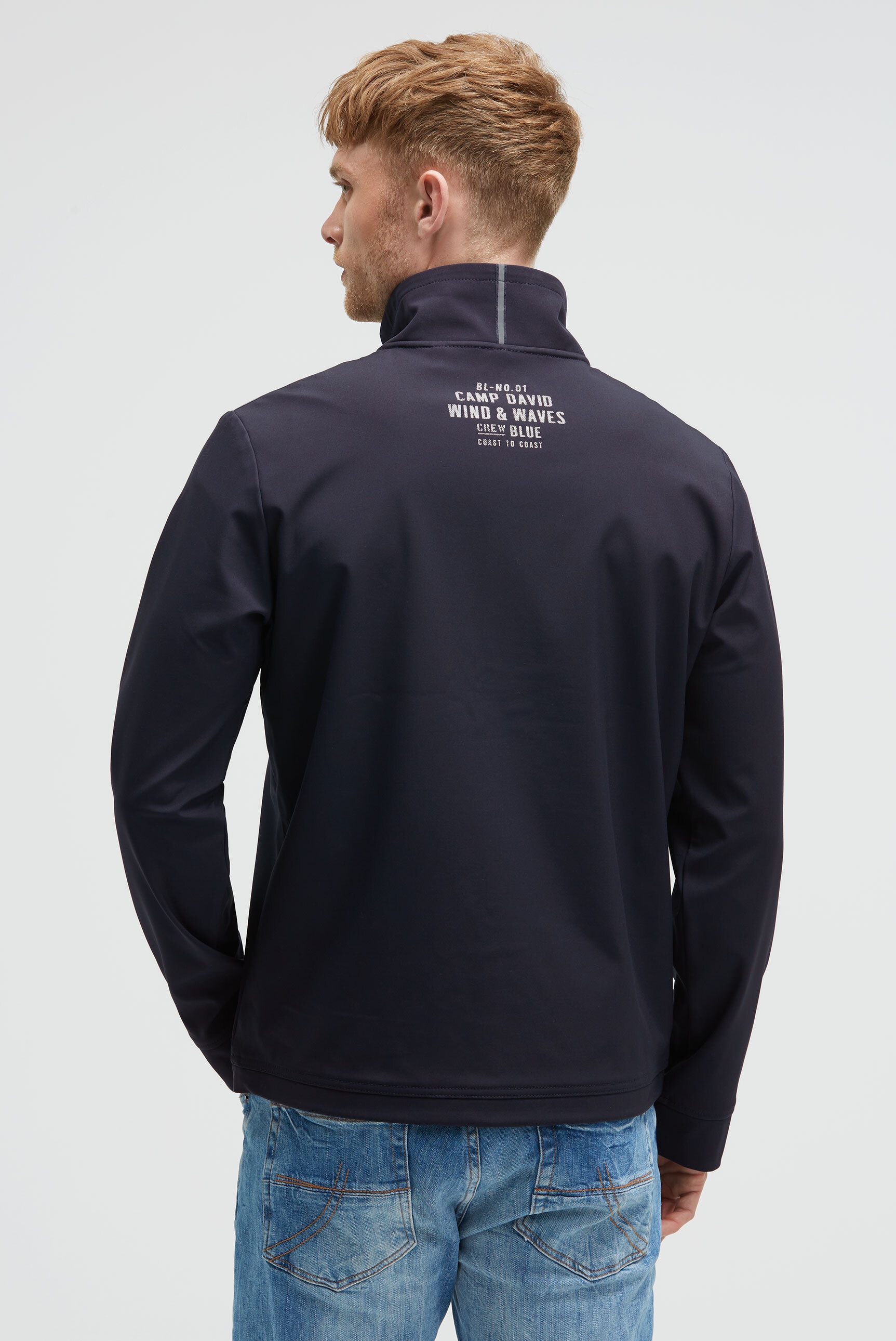 CAMP DAVID Softshelljacke ohne Kapuze mit verstellbarem Gummizug im Saum