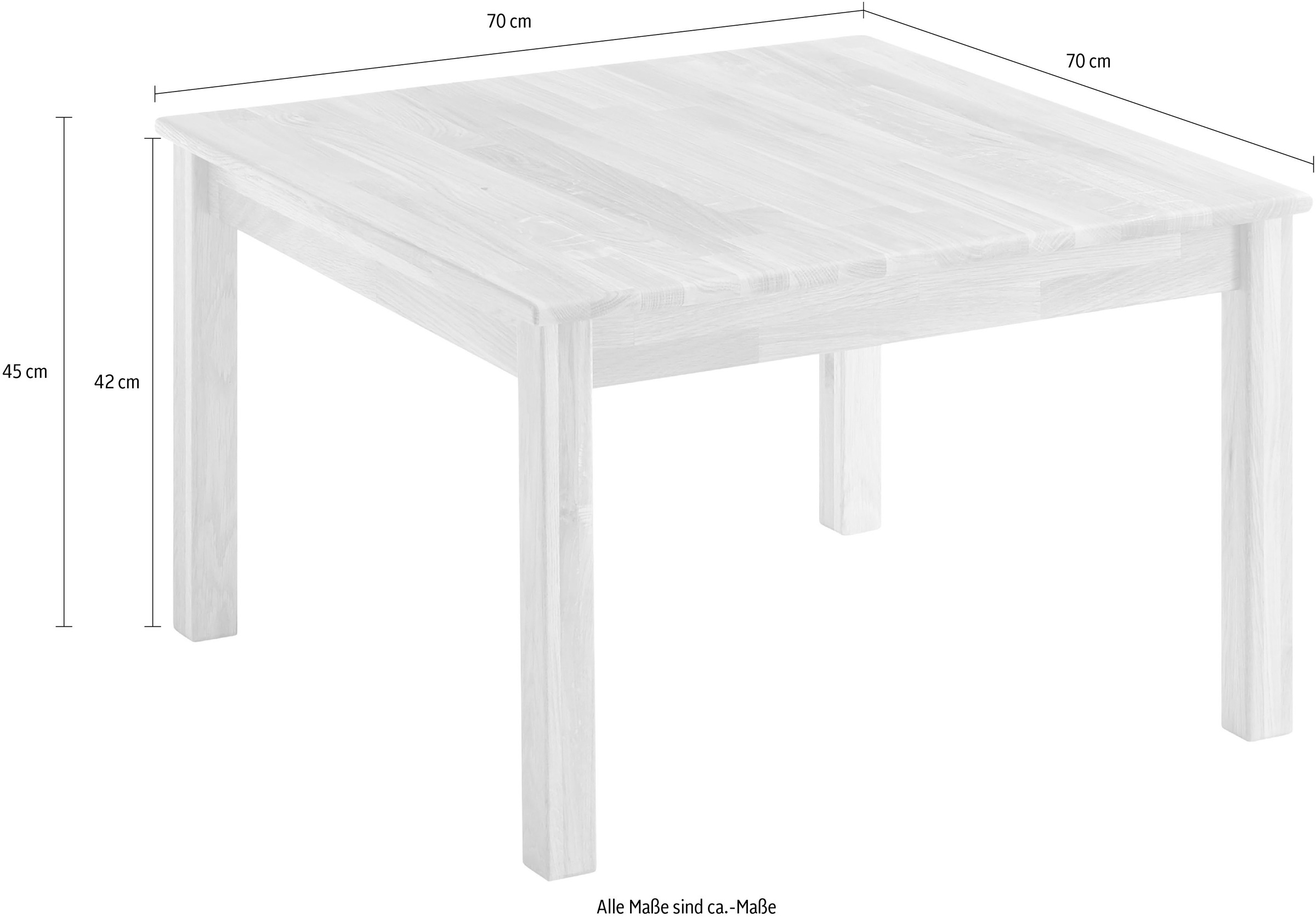 MCA furniture Couchtisch »Alfons«, Wohnzimmertisch Massivholz geölt, keilverzinkt belastbar bis 20 kg