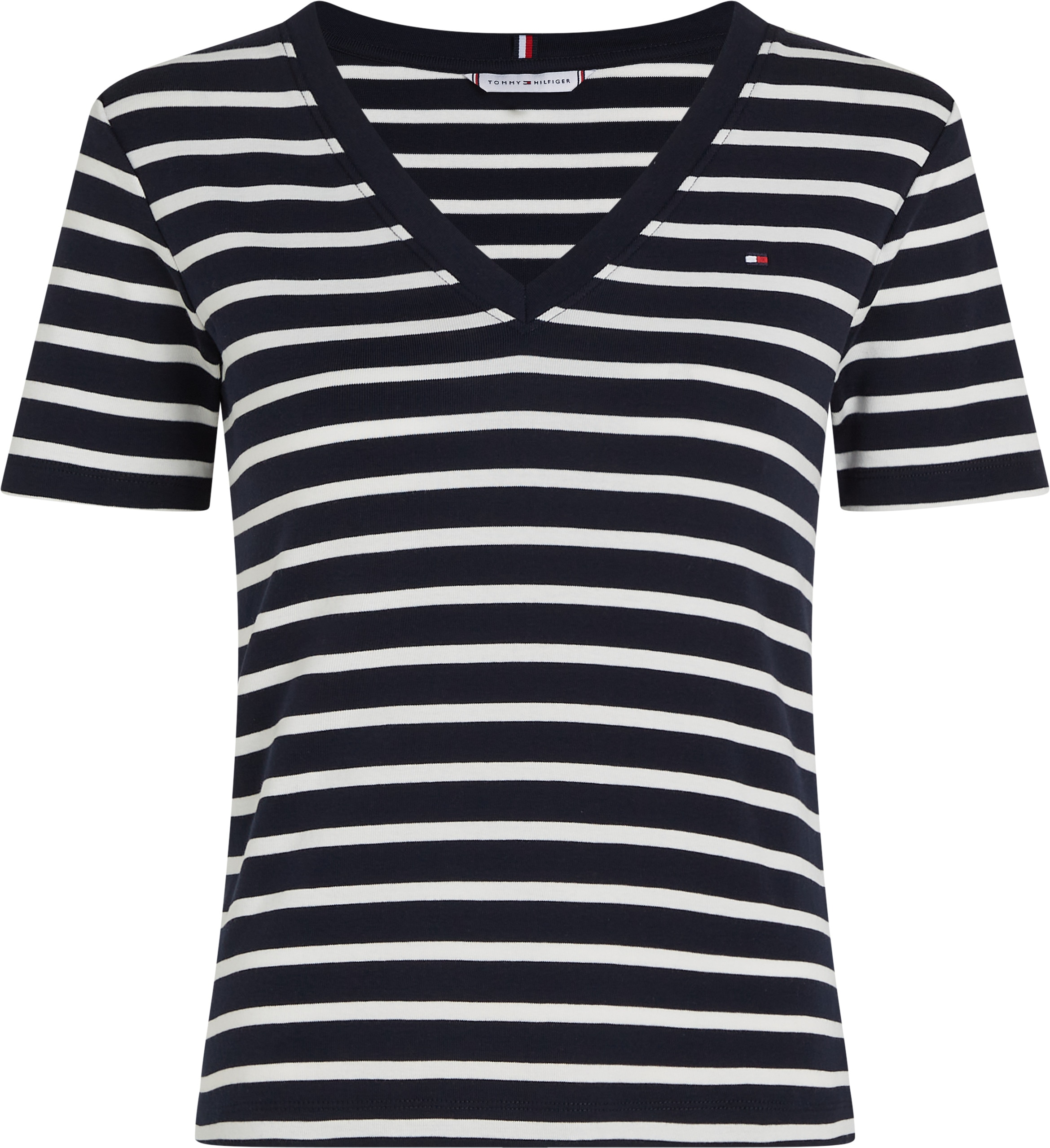 Tommy Hilfiger T-Shirt »SLIM CODY V-NK SS«, mit Logostickerei