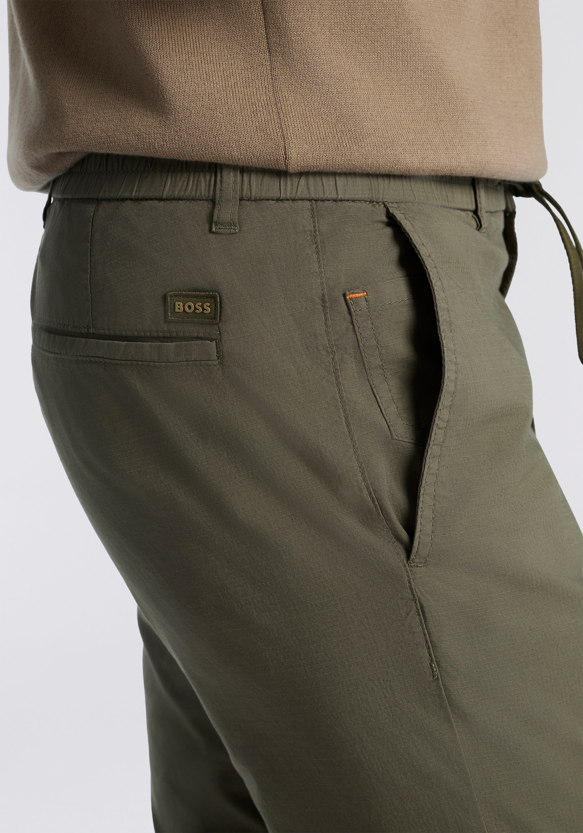 Thumbnail - BOSS ORANGE Chinohose "tapered DS" tapered fit, elastischer Bund mit Kordelzug