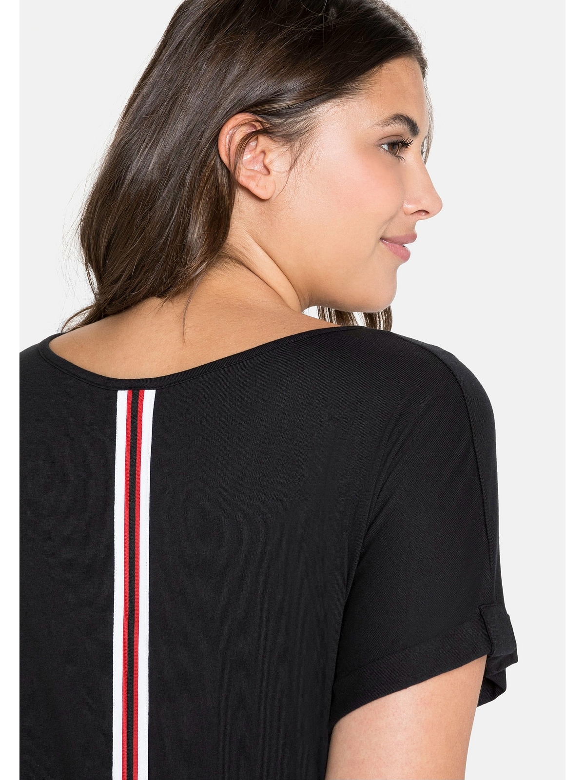 Sheego T-Shirt »Große Größen«, mit Streifen-Applikation hinten online  kaufen | BAUR