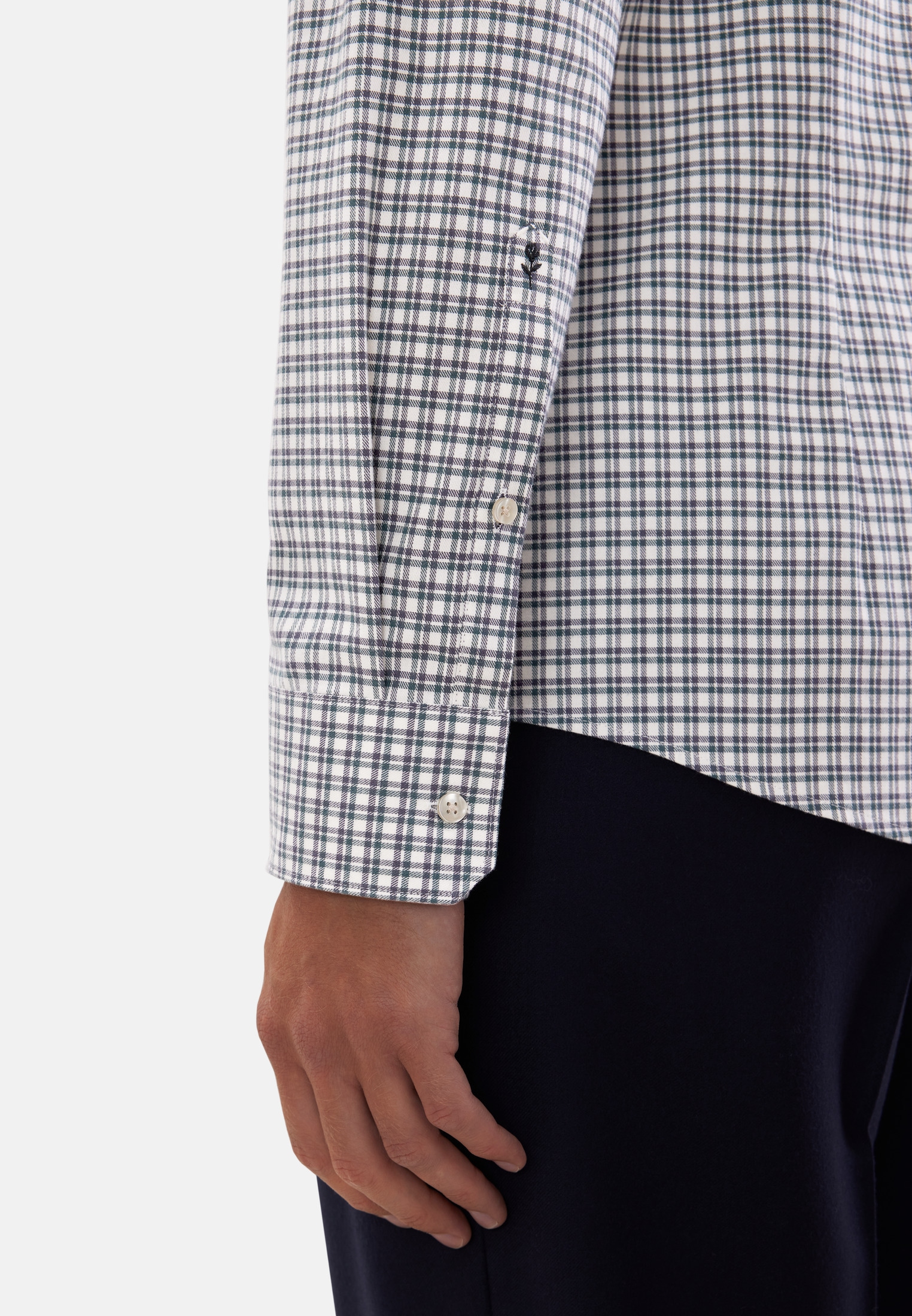 seidensticker Flanellhemd »Schwarze Rose« Slim 1/1 Button-Down-Kragen Karo