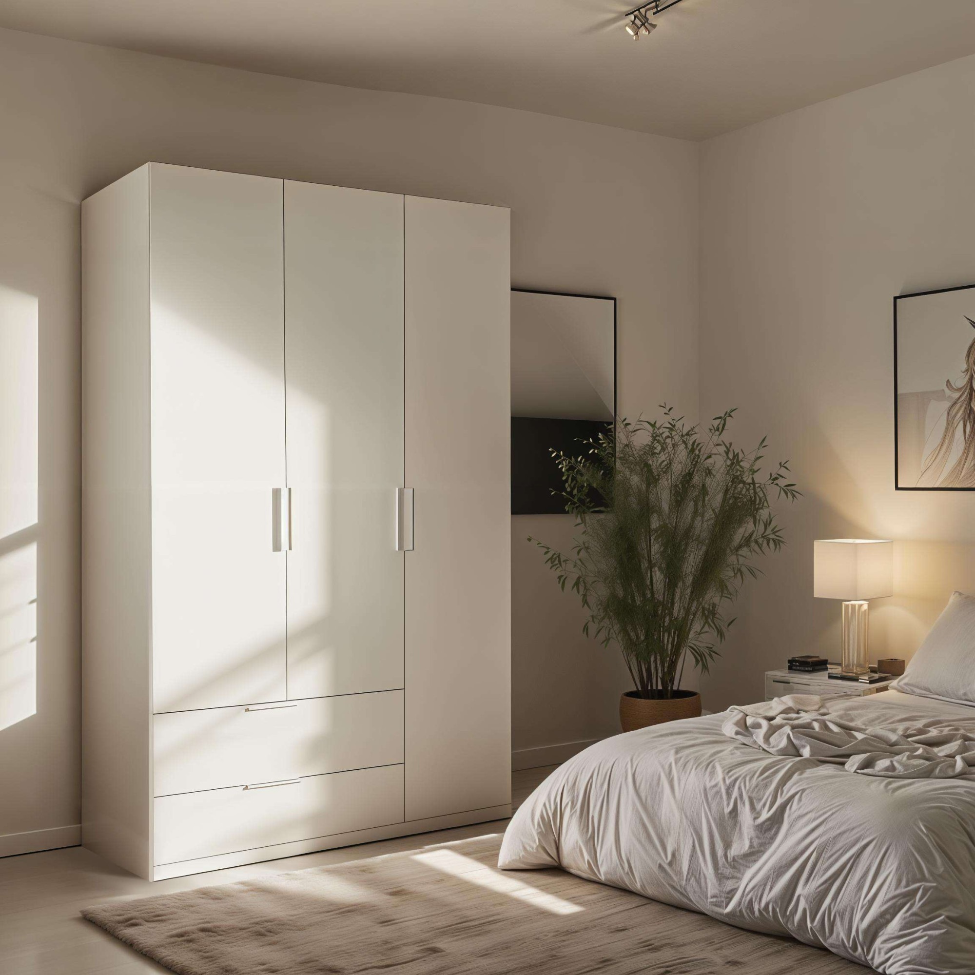 Composad Garderobenschrank »Espresso,Kleiderschrank, Raumsparschrank, Multifunktionsschrank«, (1 St.), mit 3 Türen und 2 breiten Schubladen