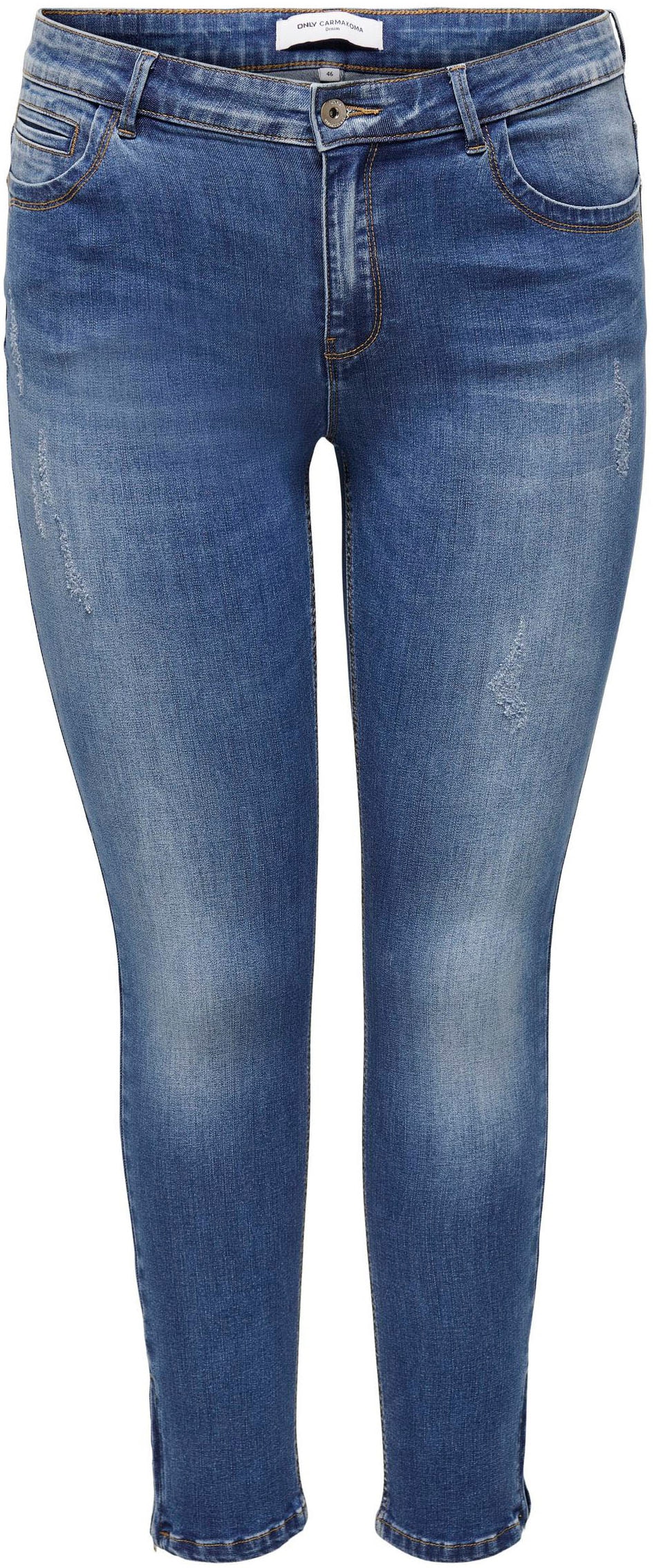 ONLY CARMAKOMA Skinny-fit-Jeans »CARKARLA REG SK ANKLE ZIP JNS«, mit Reißverschluss am Beinabschluss