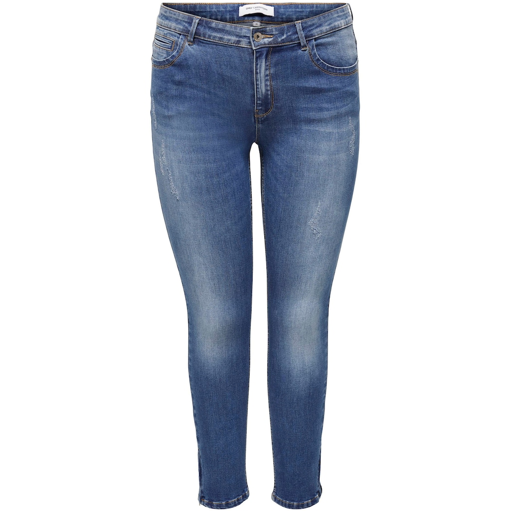 ONLY CARMAKOMA Skinny-fit-Jeans »CARKARLA REG SK ANKLE ZIP JNS«, mit Reißverschluss am Beinabschluss