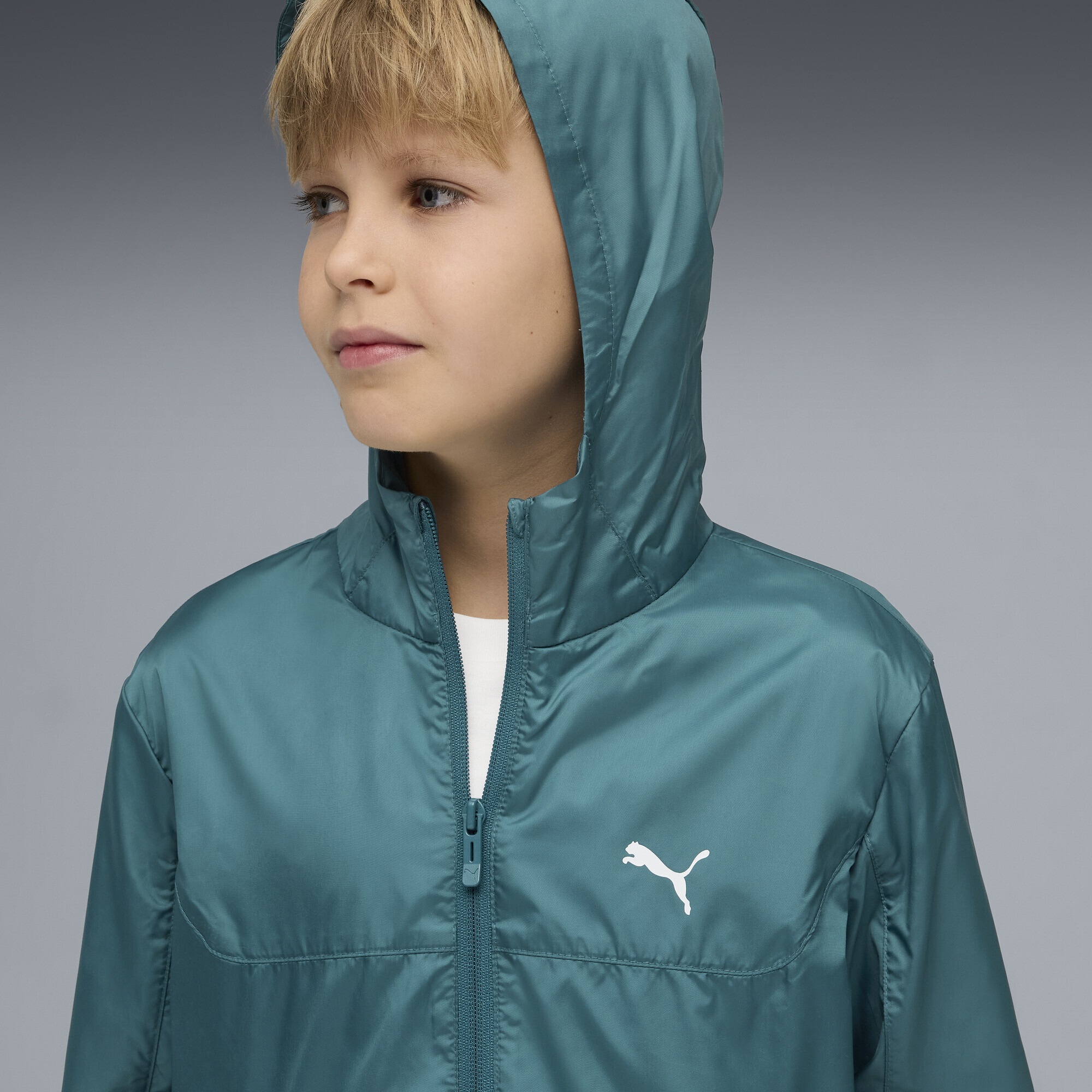 Windbreaker PUMA "Essentials Regular Windjacke Jugendliche", Mädchen, Gr. 122, emerald ice grün, Obermaterial: 100% Polyester; Taschenfutter: 100% Polyester, Jacken Windbreaker 2