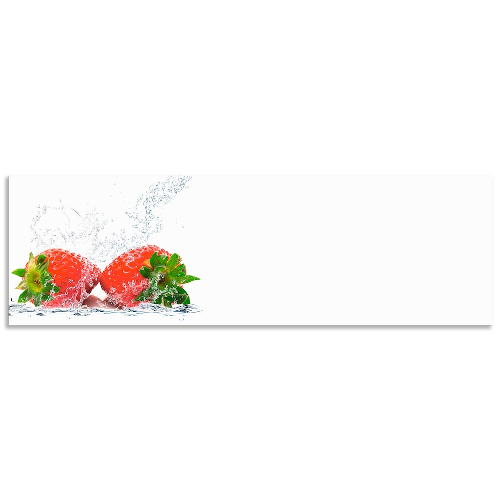Artland Küchenrückwand »Erdbeeren mit Spritzwasser«, (1 tlg.)