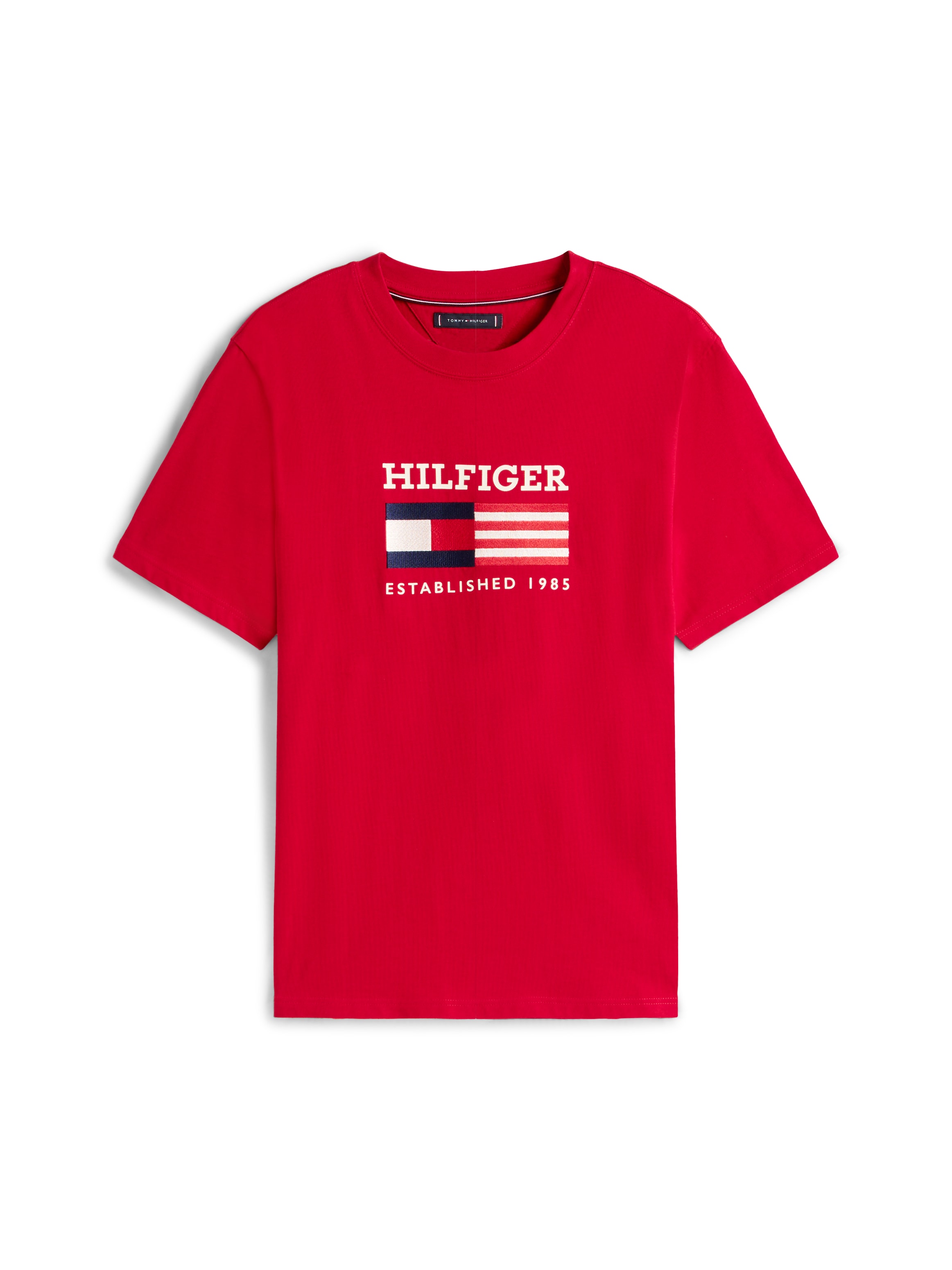 Tommy Hilfiger T-Shirt »AMERICANA MONOTYPE FLAG BOX TEE«, Mit markanter Stickerei
