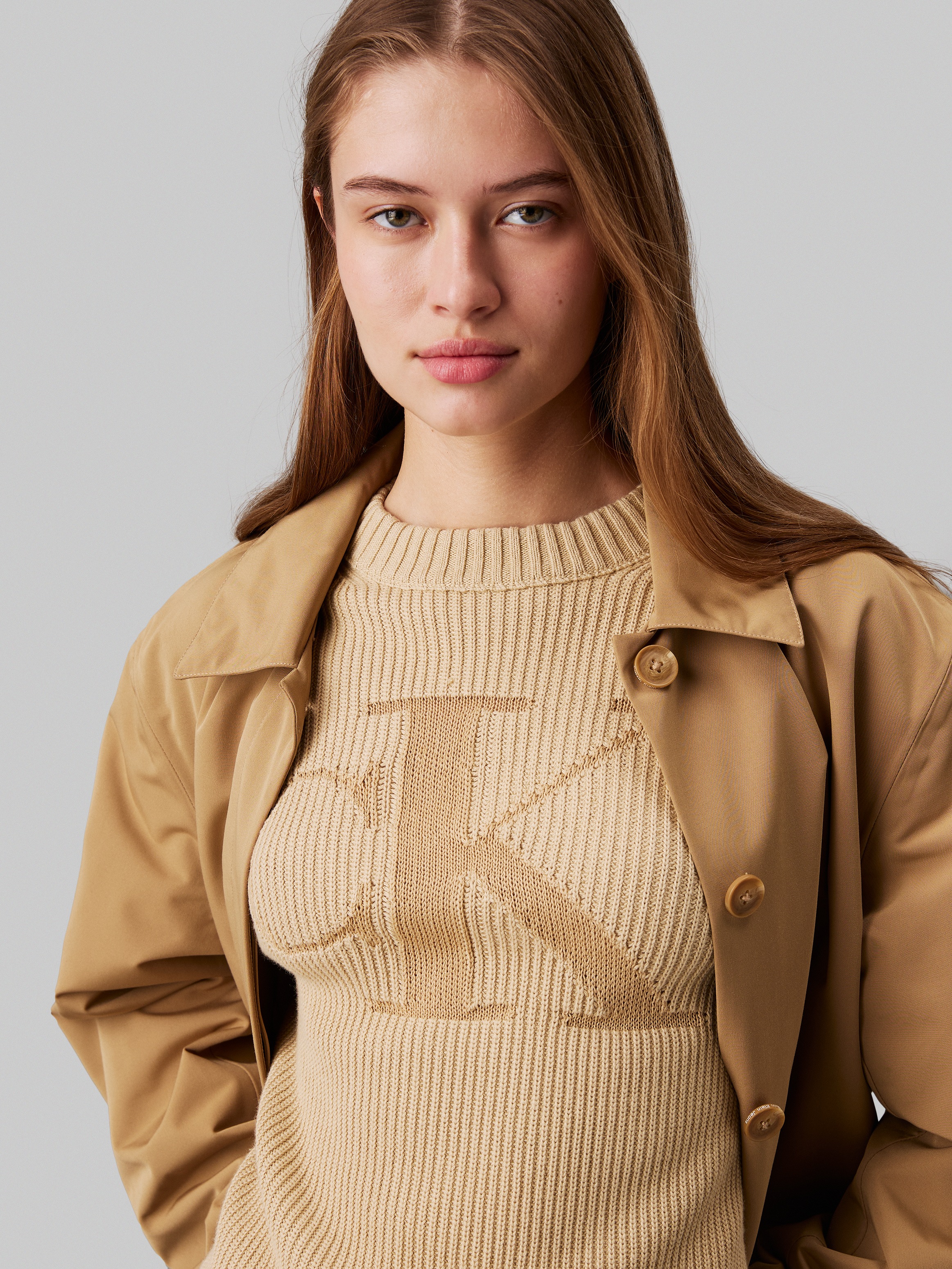 Calvin Klein Jeans Stehkragenpullover "LOGO INTARSIA REGULAR SWEATER" mit L günstig online kaufen