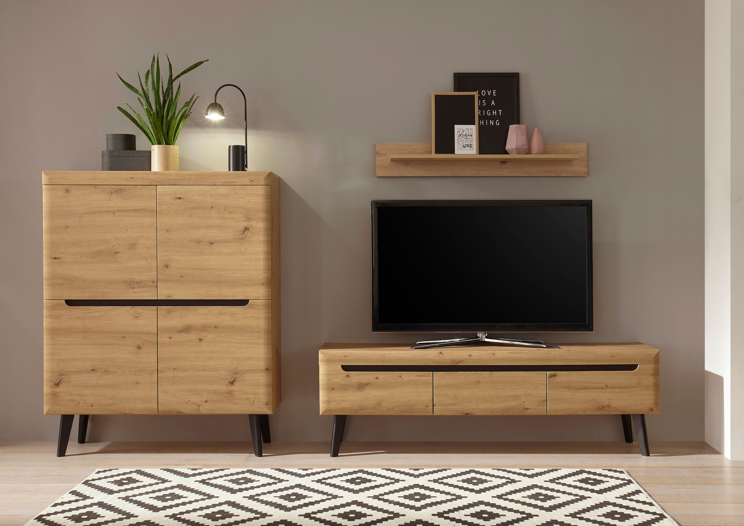 Home affaire Wohnwand »Torge, Anbauwand, Schrankwand, Mediawand, Wohnzimmer-Set« 3 Stk. tlg.