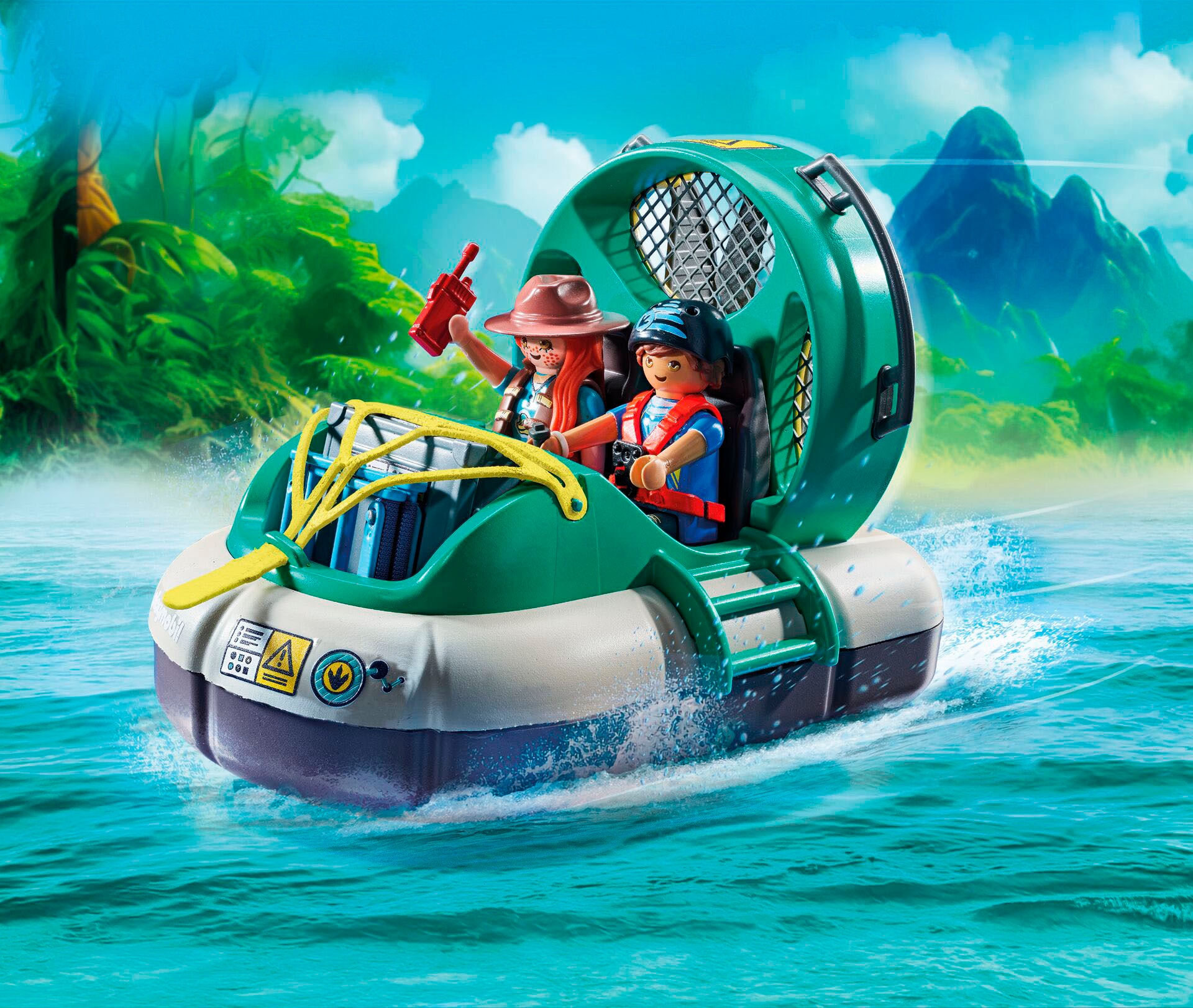 Playmobil® Konstruktions-Spielset »Brachiosaurus-Begegnung mit Luftkissenboot (71819), Playmobil Dinos«, (97 St.)