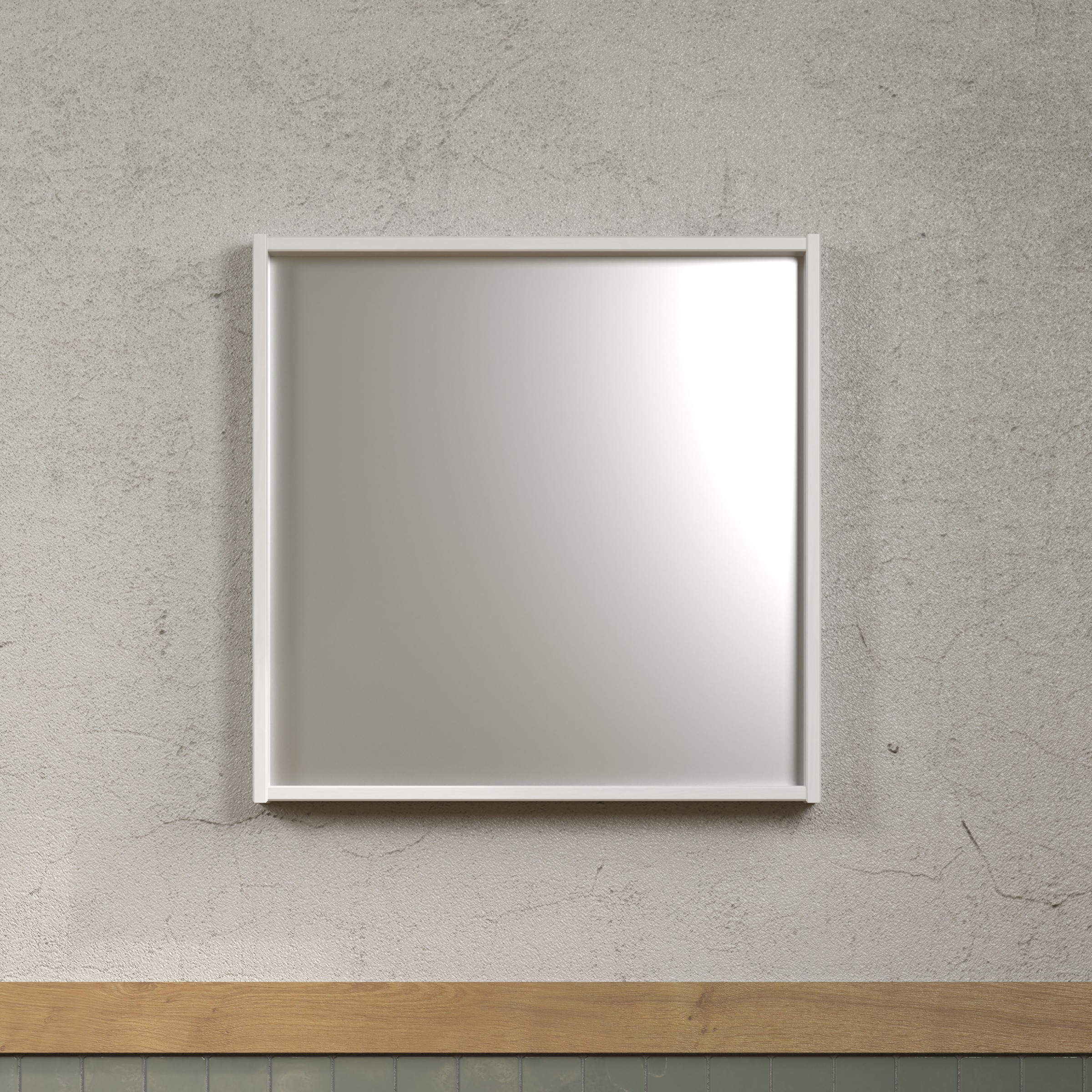 welltime Badspiegel "Kall" Spiegel mit Rahmen aus lackiertem Massivholz - M günstig online kaufen