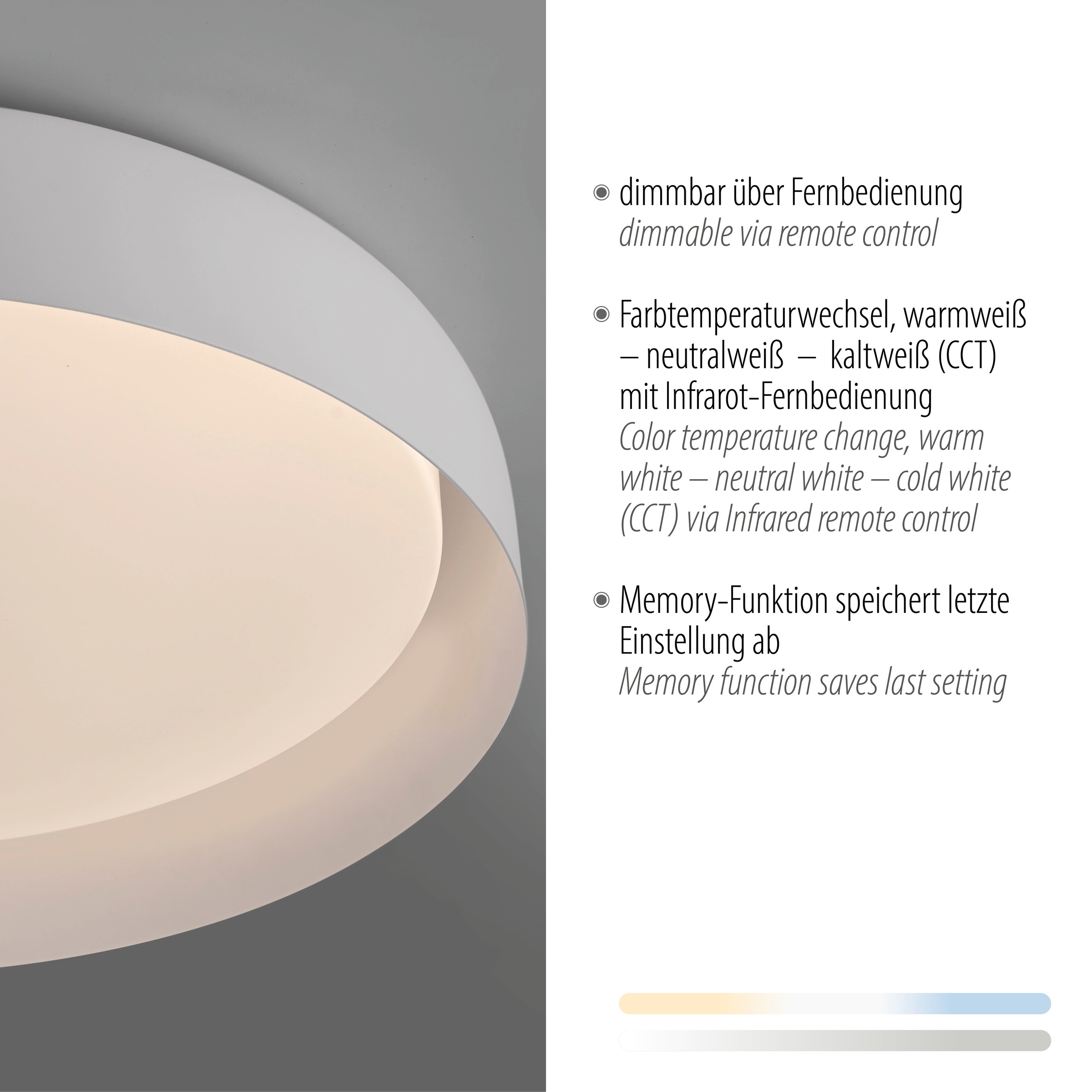 JUST LIGHT Deckenleuchte »OSKO«, 1 flammig, Leuchtmittel LED-Board | LED fest integriert, LED, Fernbedienung, Funk inkl.