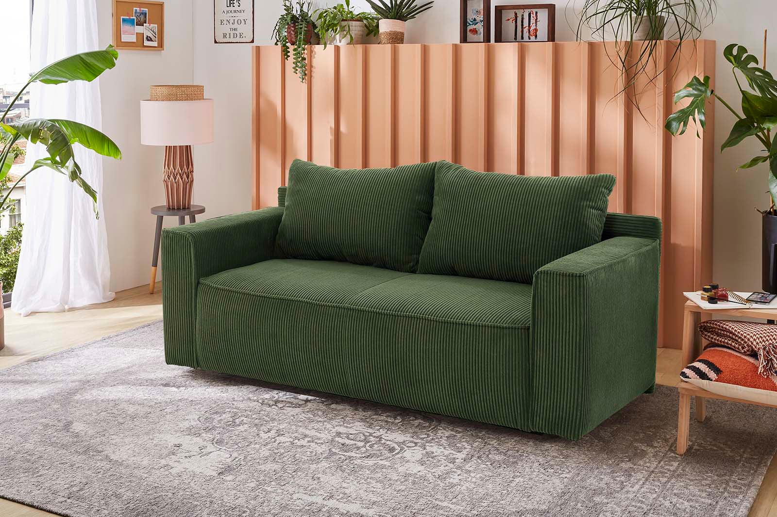 Jockenhöfer Gruppe Schlafsofa "Ron, B: 185 cm, Liegefl. 82x200 cm" mit Schlaffunktion & Bettkasten, Federkern