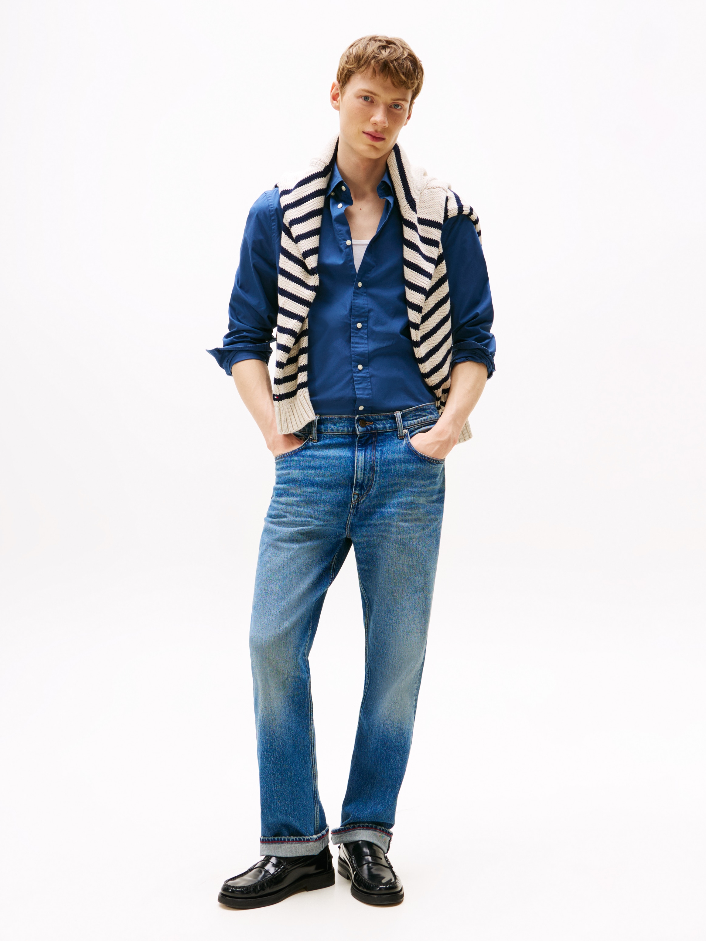 Tommy Hilfiger Businesshemd »FLEX POPLIN SOLID RF SHIRT 1«, mit Logostickerei