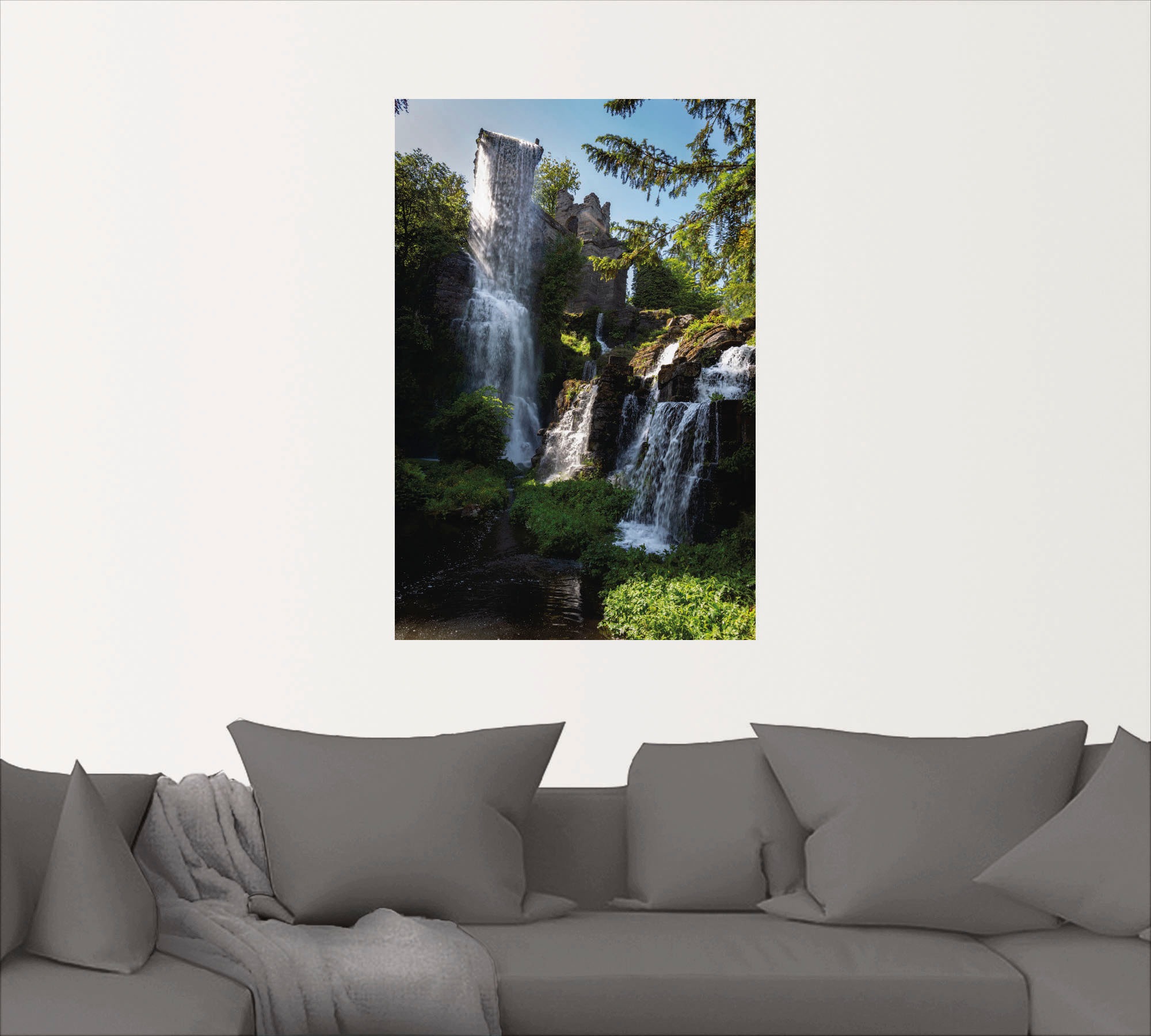 Artland Leinwandbild »Wasserfall bei Wasserspielen in Kassel«, Gewässer, (1 St.), auf Keilrahmen gespannt