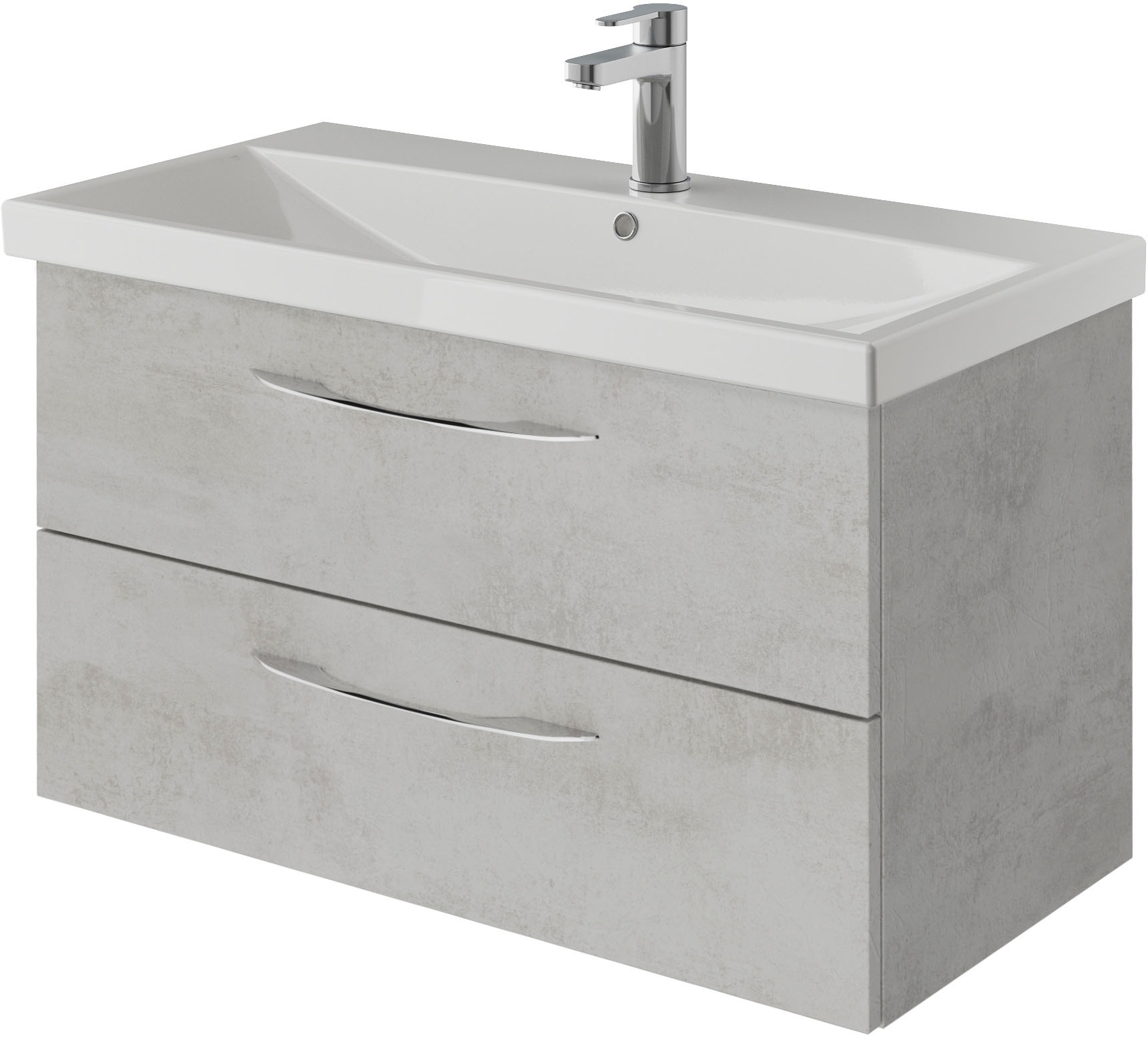 Saphir Badmöbel-Set »Serie 4035 2-teilig, Keramikwaschtisch mit LED-Spiegel, 90 cm breit«, (Set), Badezimmer-Set inkl. Türdämpfer, 2 Schubladen, Waschplatz
