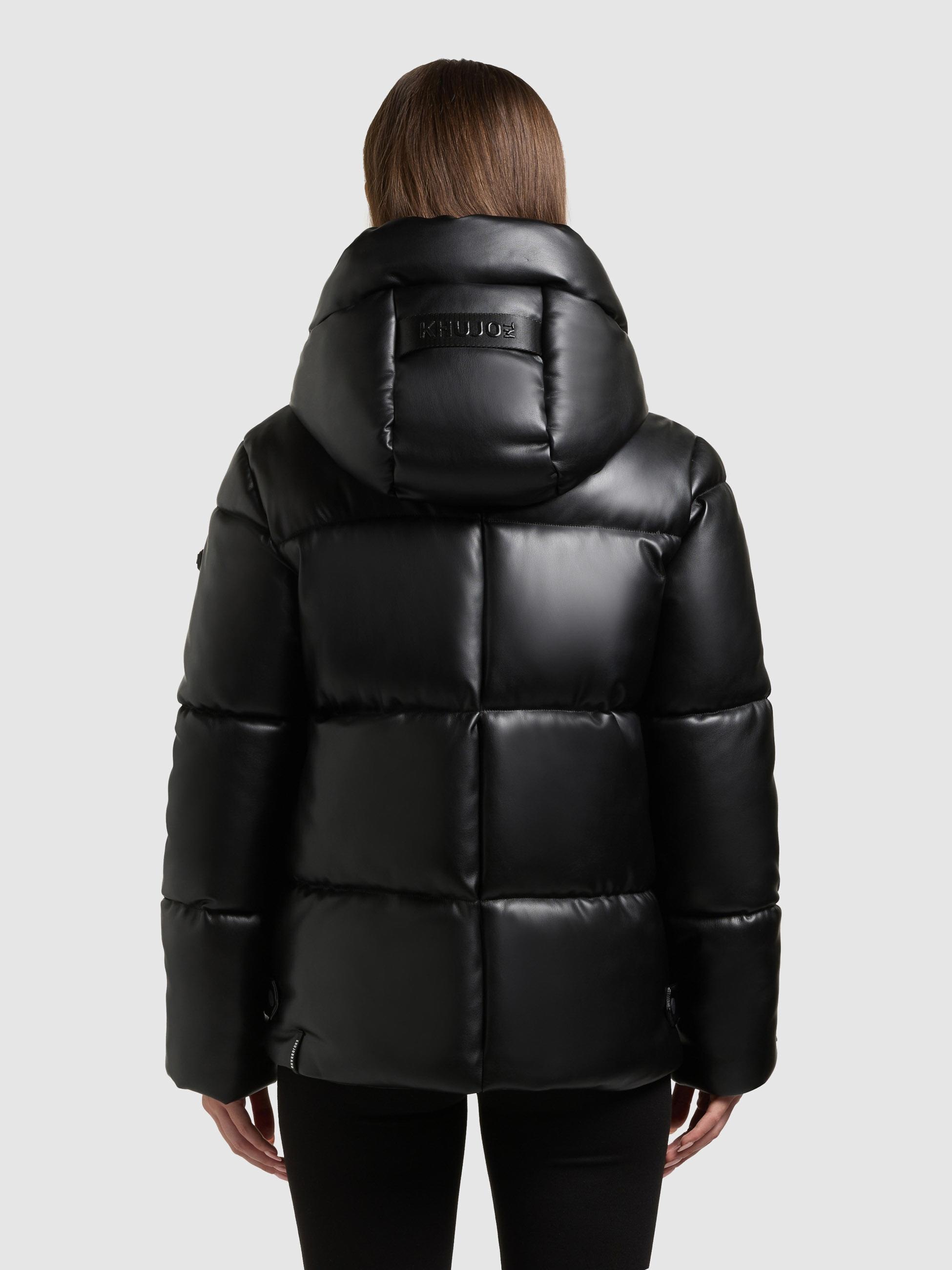 Thumbnail - khujo Steppjacke "Aurora" mit Kapuze Gesteppte Damen Winterjacke in Lederoptik