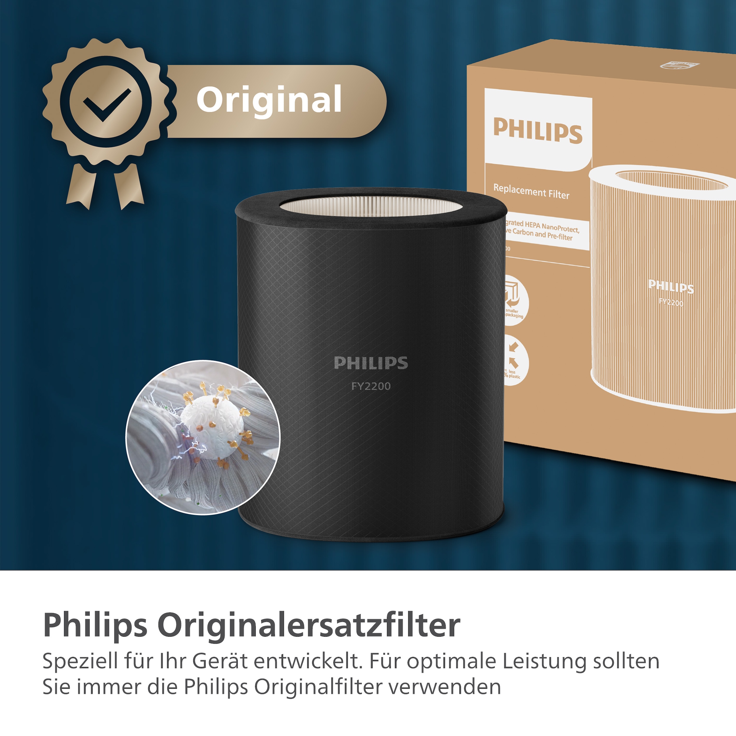 Philips Ersatzfilter »FY2200/30 HEPA NanoProtect Filter« 1 Stk. tlg. bis zu 3 Jahre verwendbar, 1 Filter im Lieferumfang